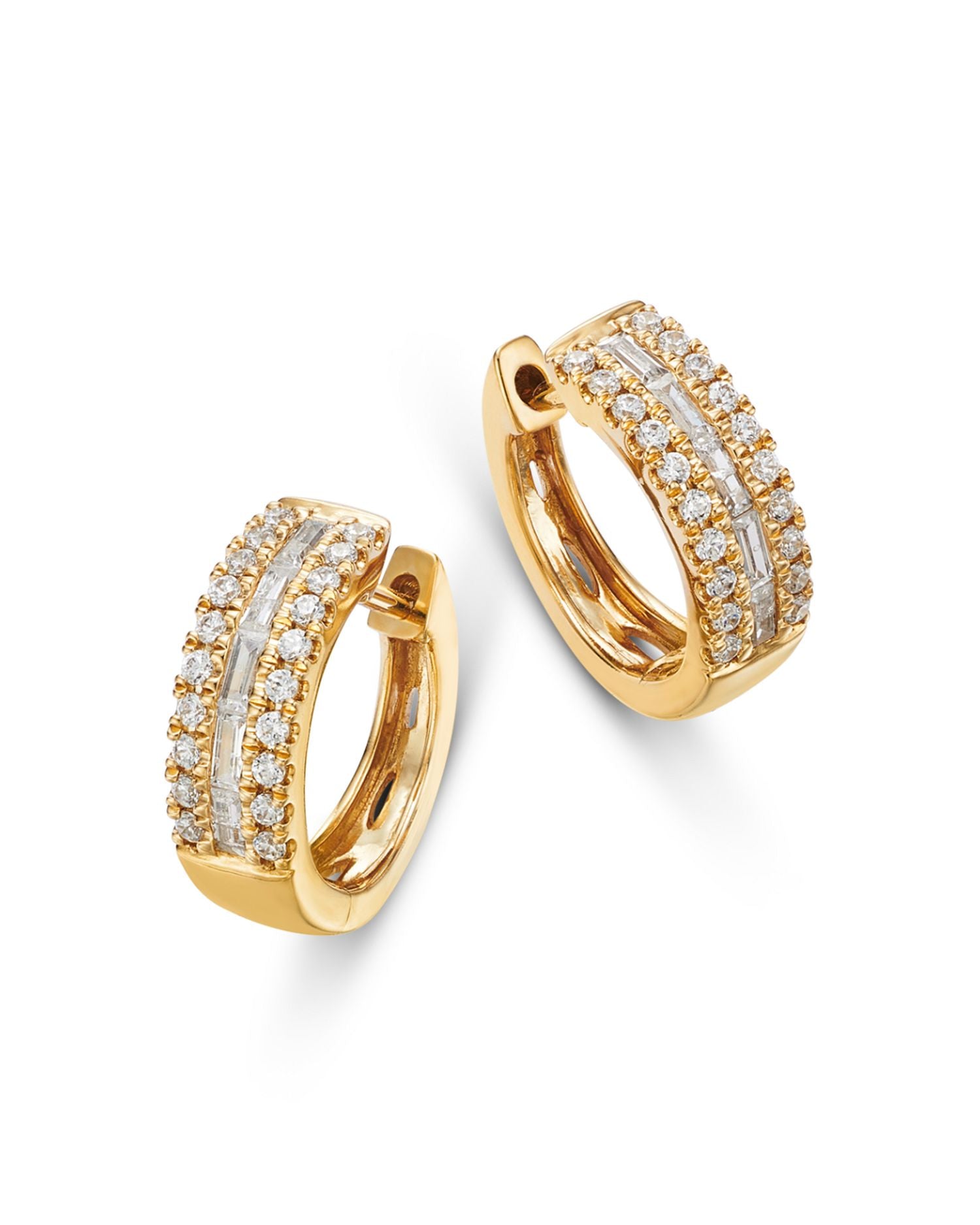 Diamond Hoop Earrings in 14K Yellow Gold, 0.50 ct. t.w.