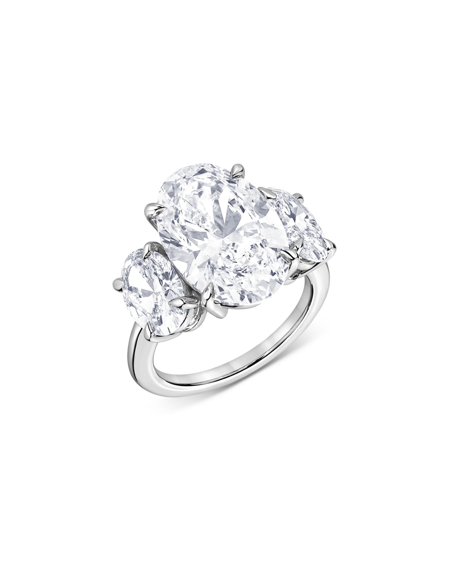 Certified Lab Grown Oval Diamond Engagement Ring in 18K White Gold, 10.45 ct. t.w.
