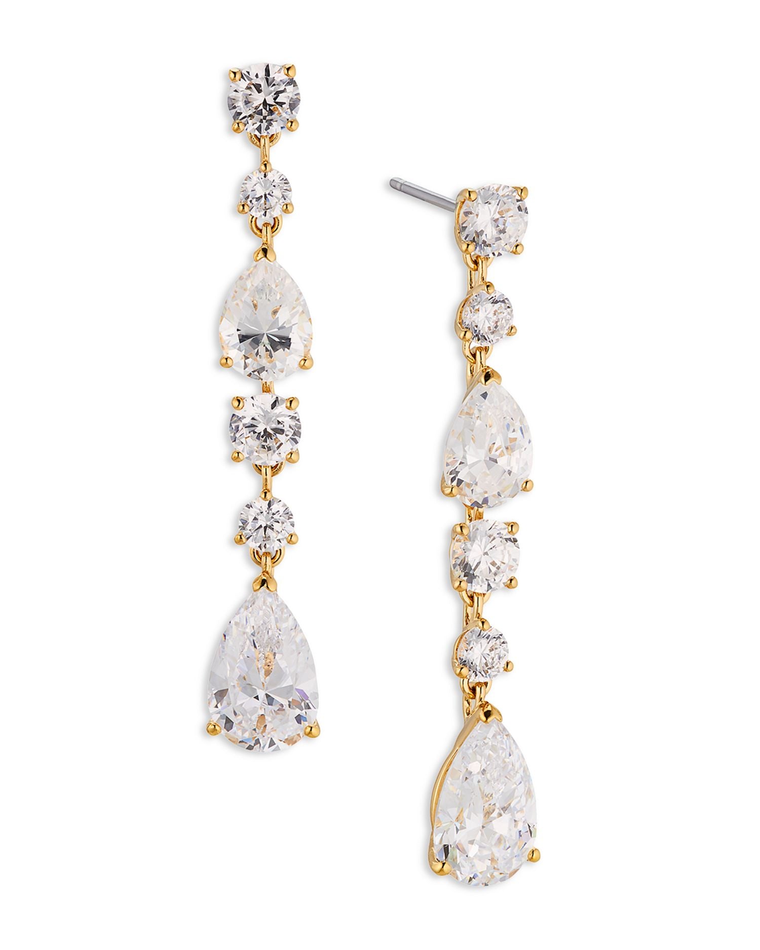 Halle Cubic Zirconia Linear Drop Earrings