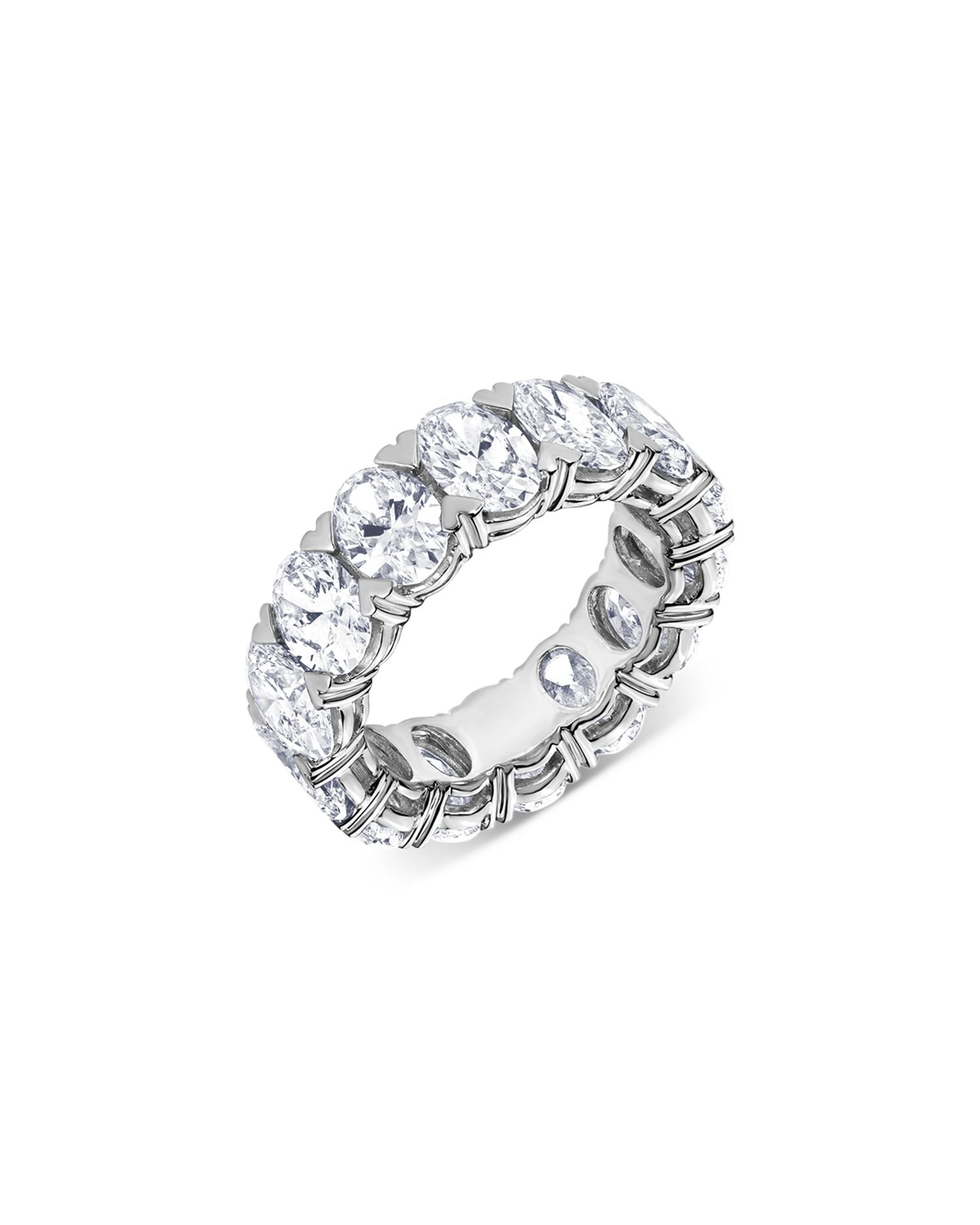 Certified Lab Grown Diamond Oval Eternity Band in 18K White Gold, 9.75 ct. t.w.
