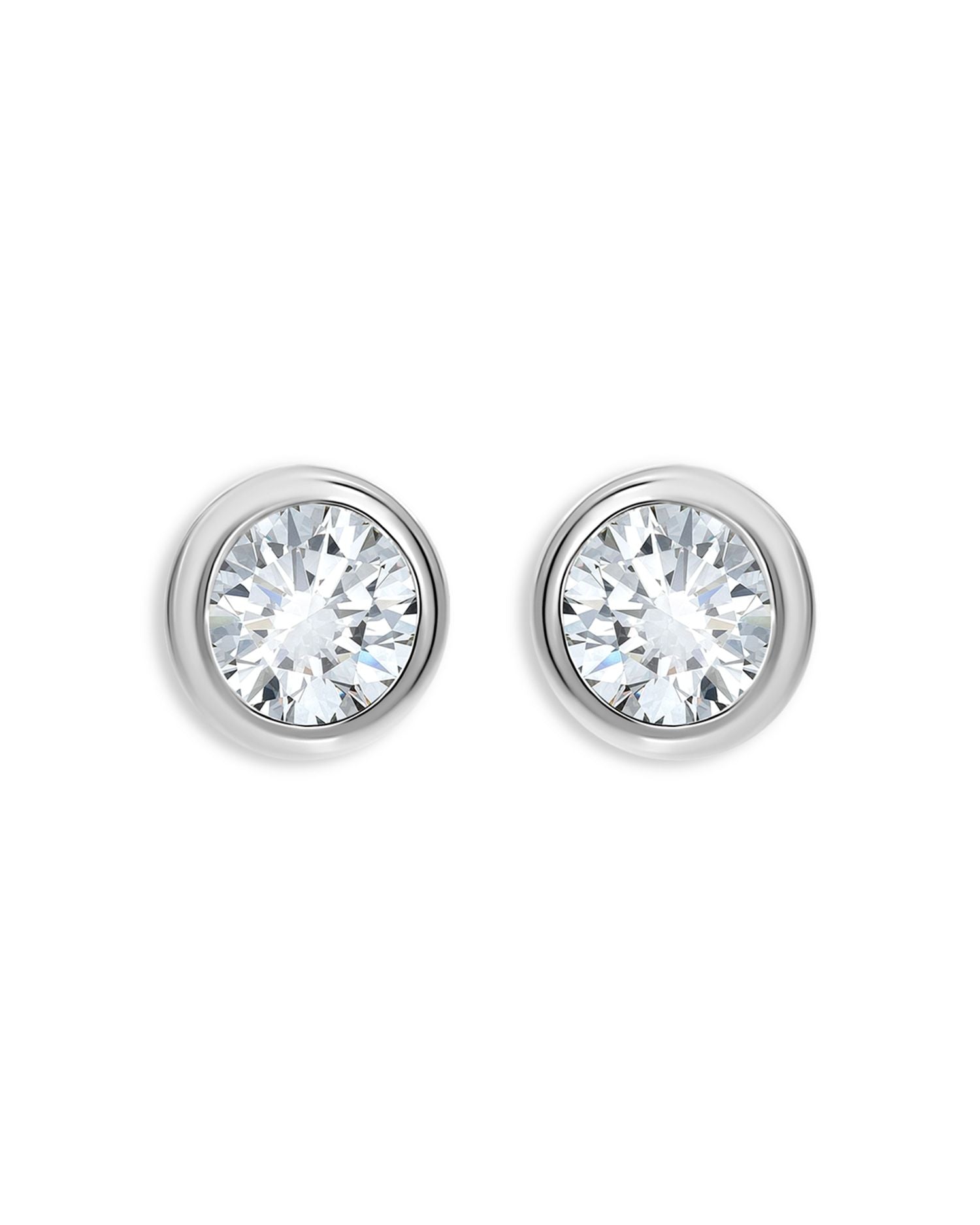 Cubic Zirconia Bezel Stud Earrings - Exclusive