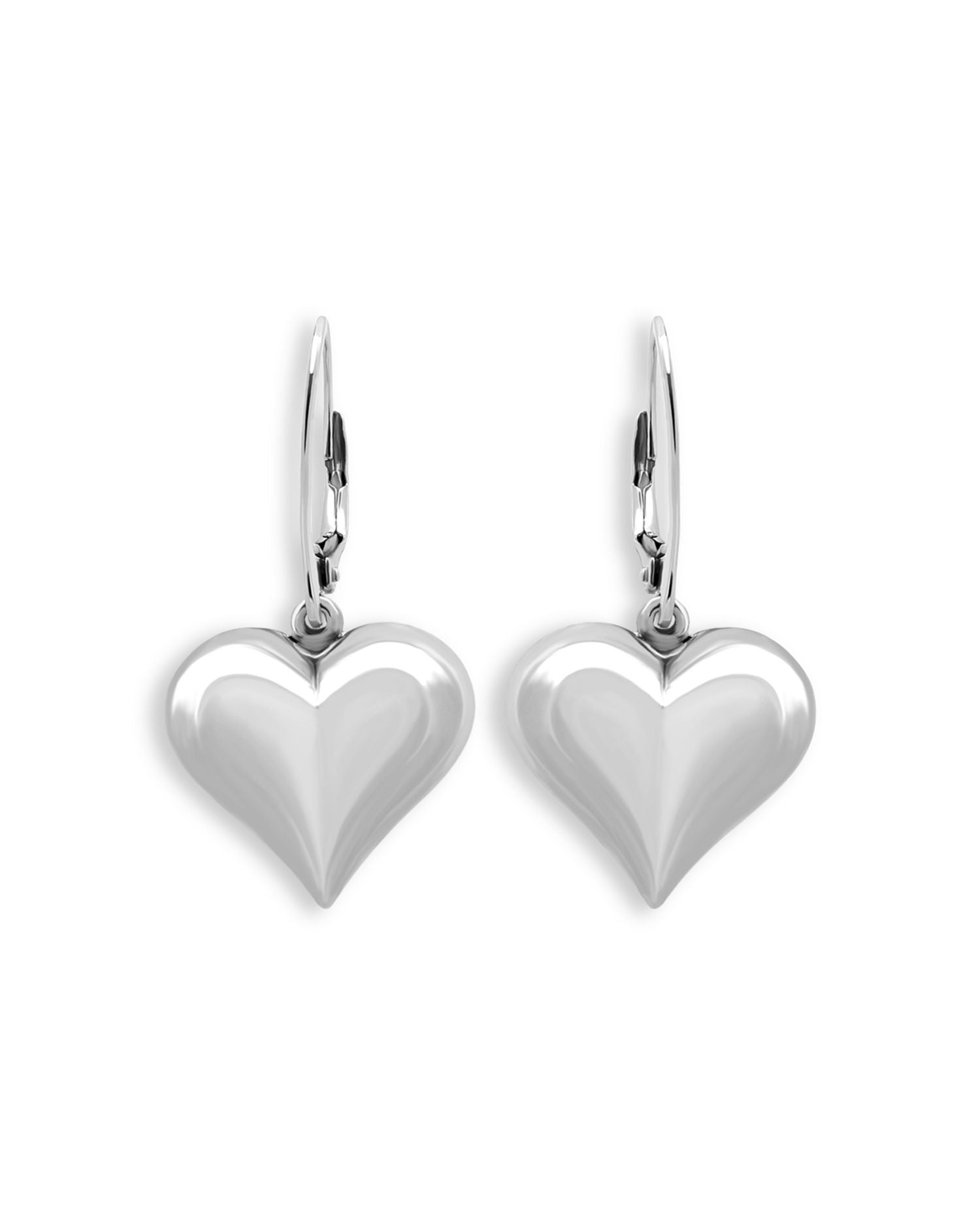 Heart Drop Earrings in Sterling Silver - Exclusive