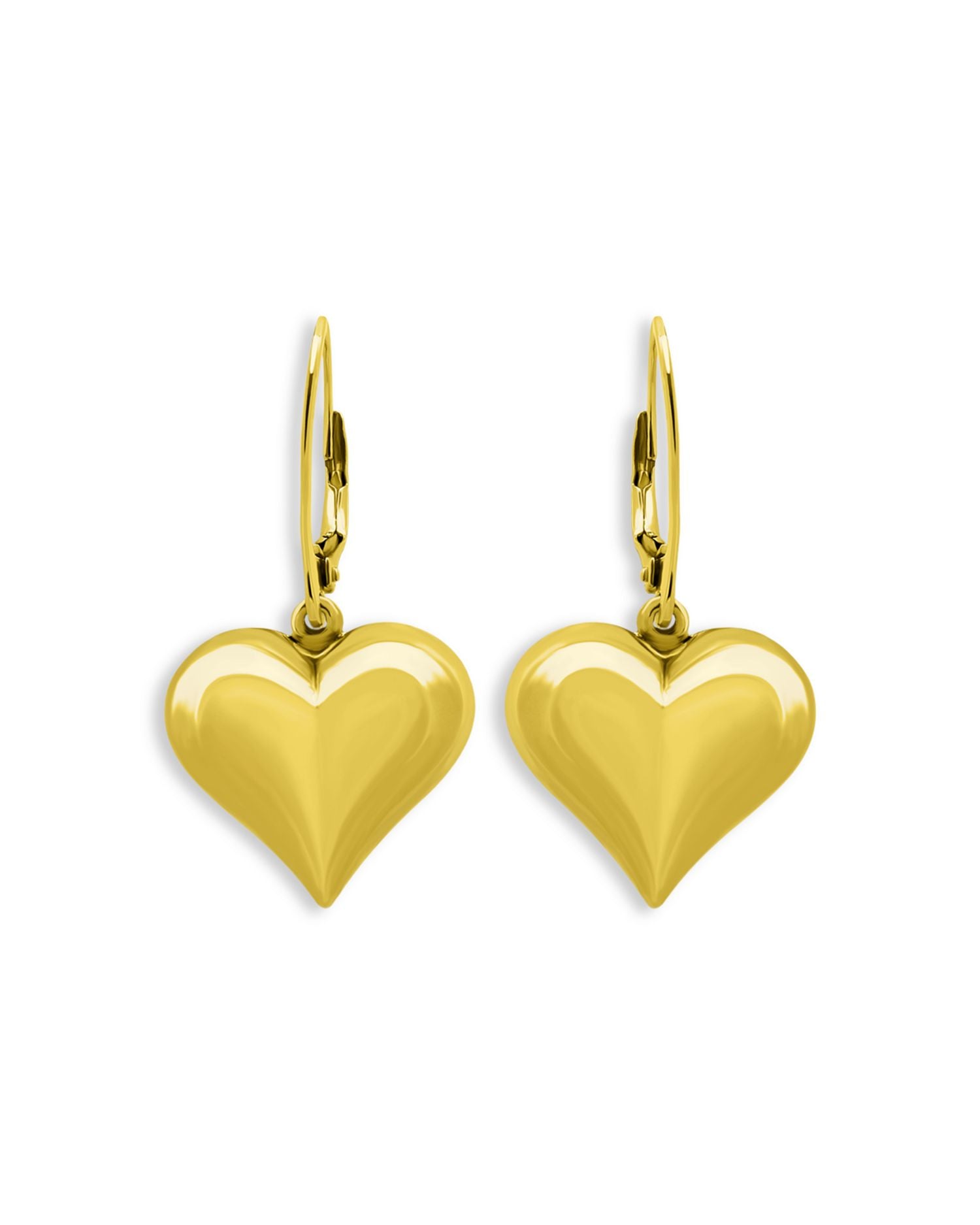 Heart Drop Earrings in 18K Gold Plated Sterling Silver - Exclusive