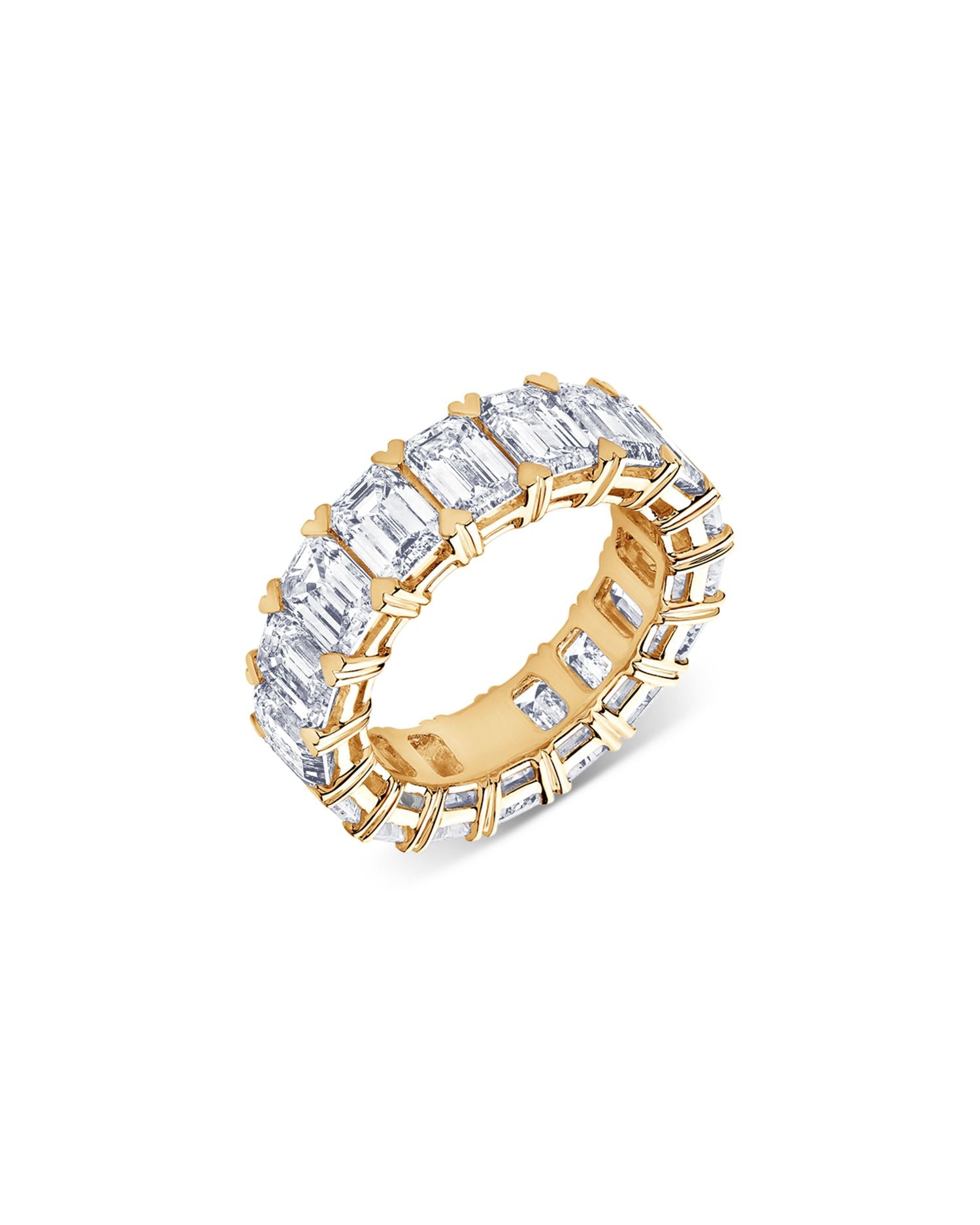 Certified Lab Grown Diamond Emerald Cut Eternity Band in 18K Yellow Gold, 10.0 ct. t.w.