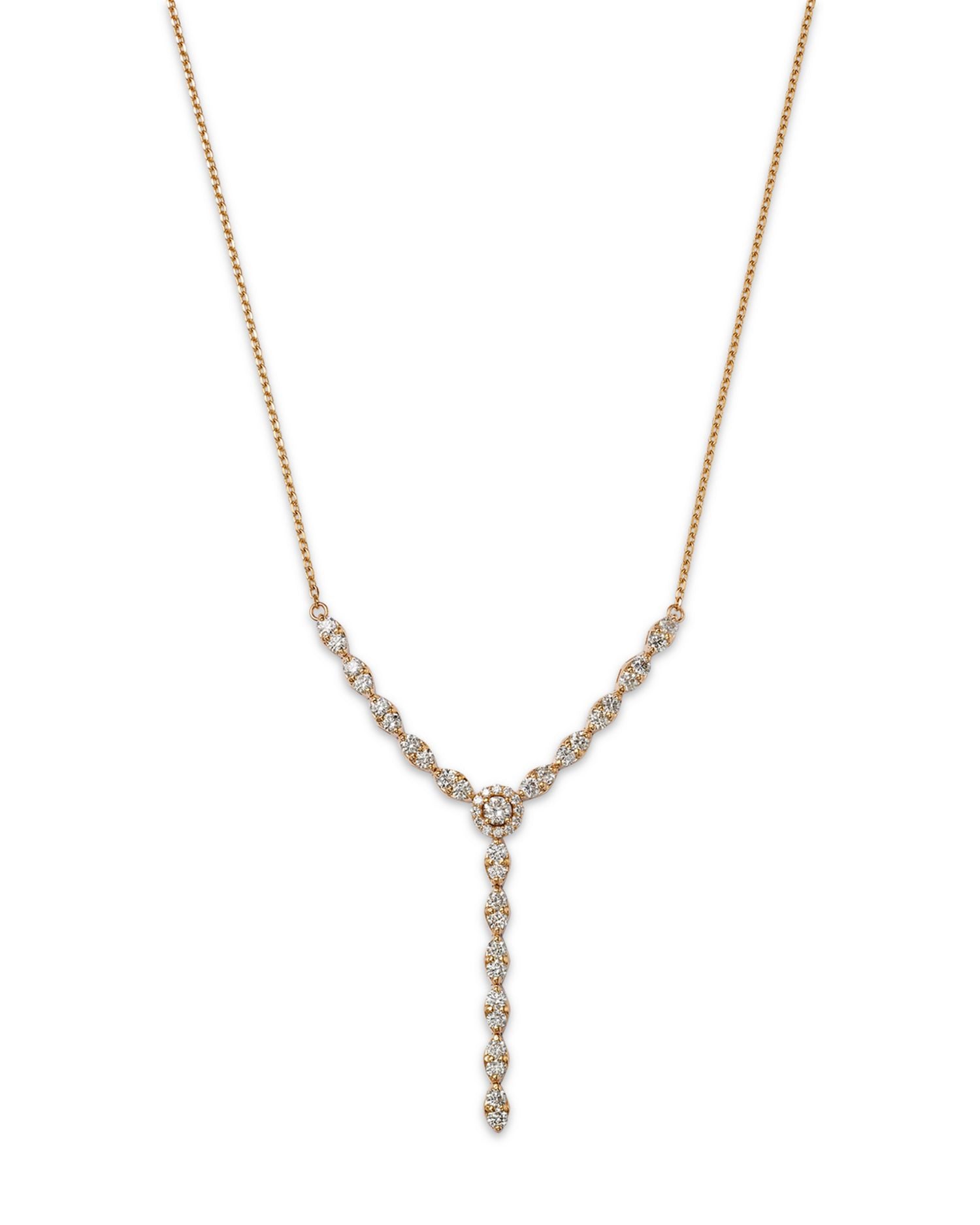Diamond Y Necklace in 14K Yellow Gold, 2.30 ct. t.w.