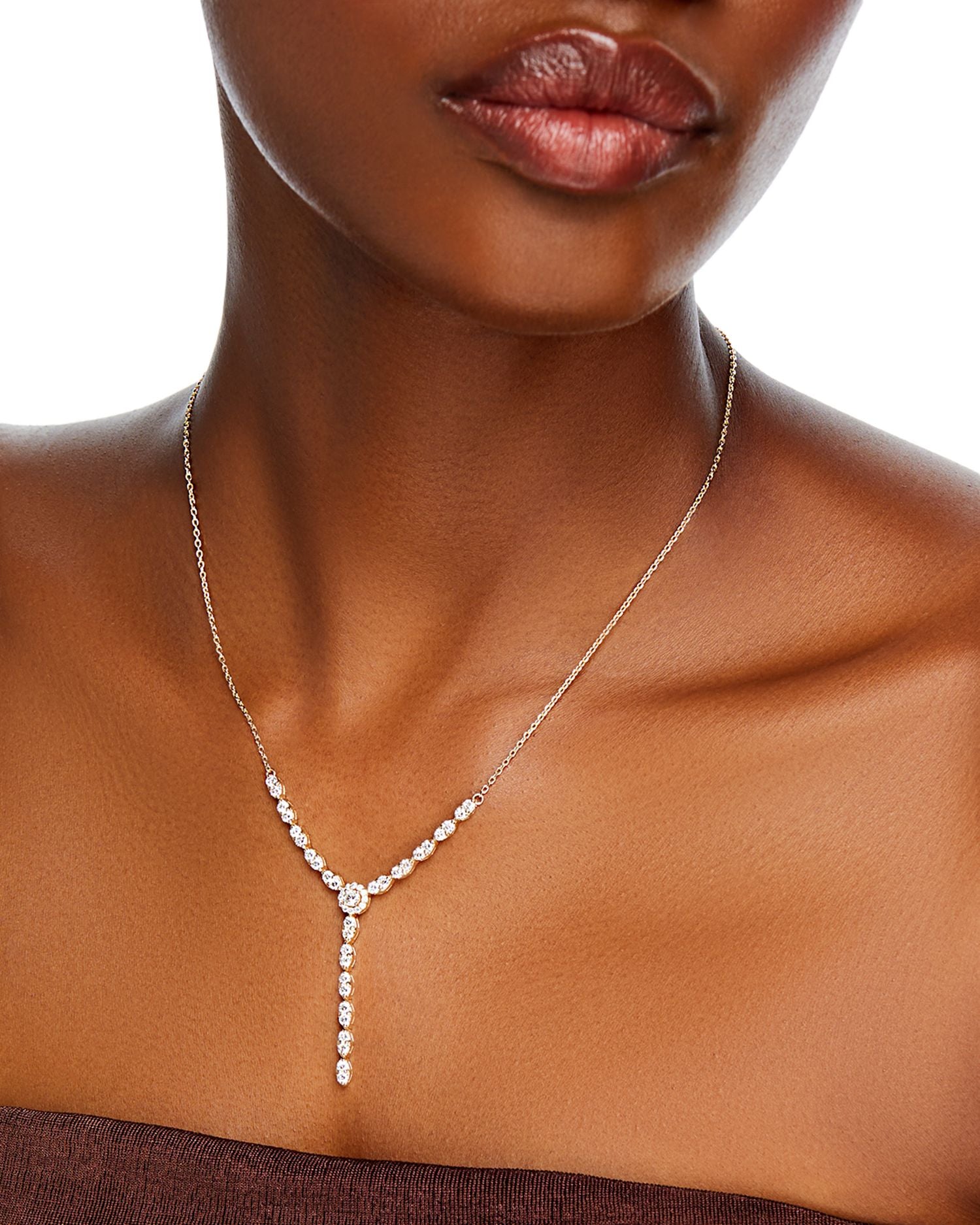 Diamond Y Necklace in 14K Yellow Gold, 2.30 ct. t.w.