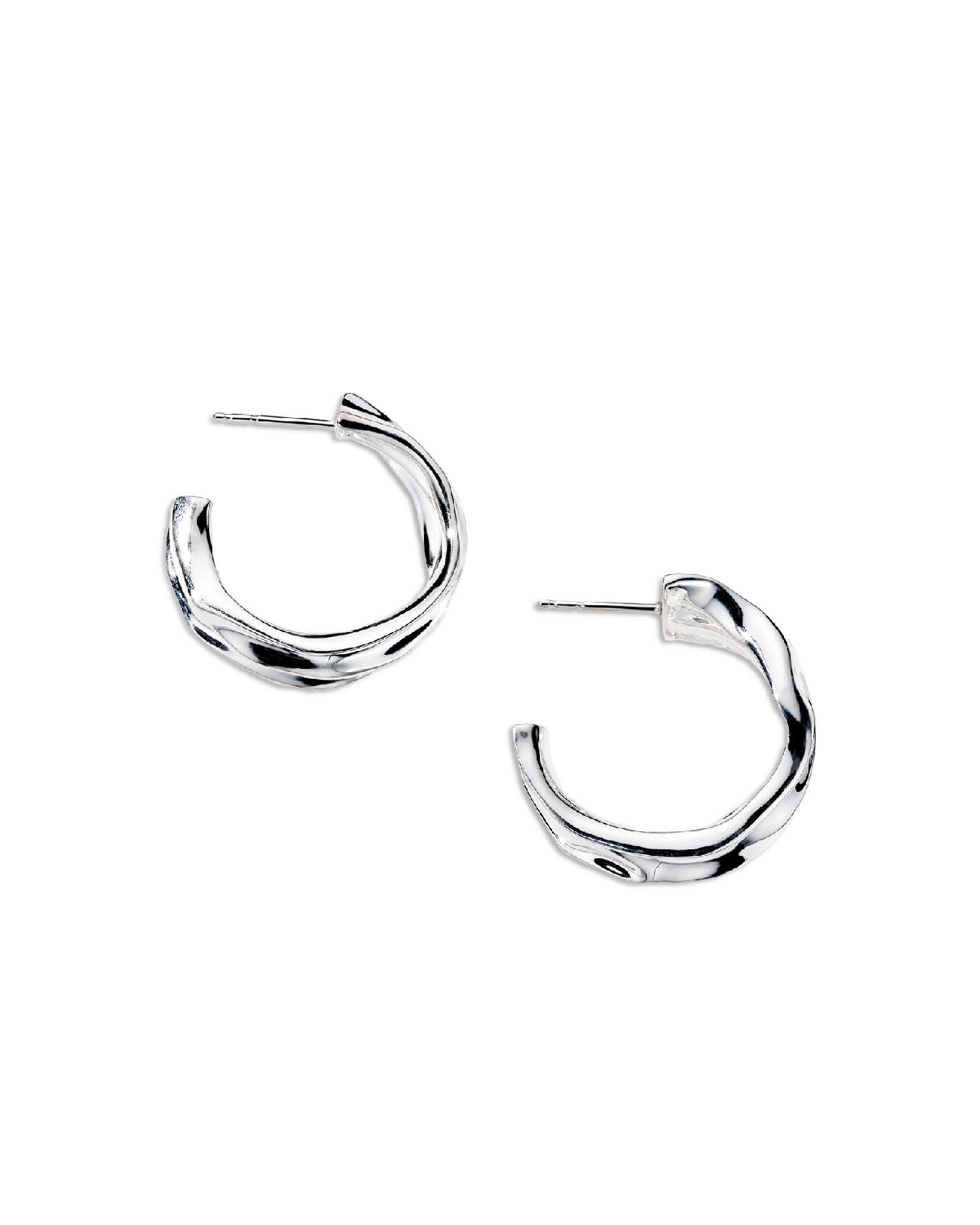 Sterling Silver 925 Classico Crush Medium Hoop Earrings