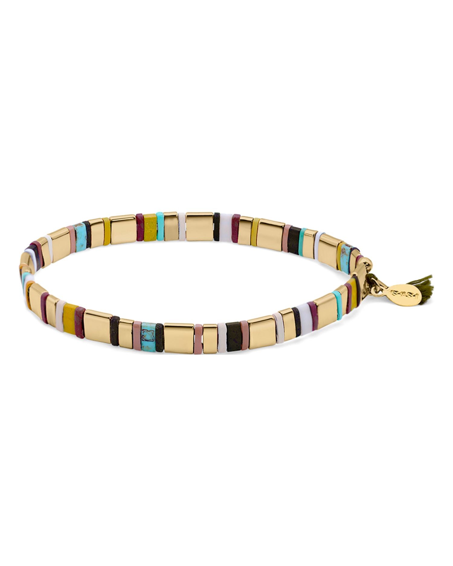 Tilu Zenzo Beaded Stretch Bracelet in 14K Gold Vermeil