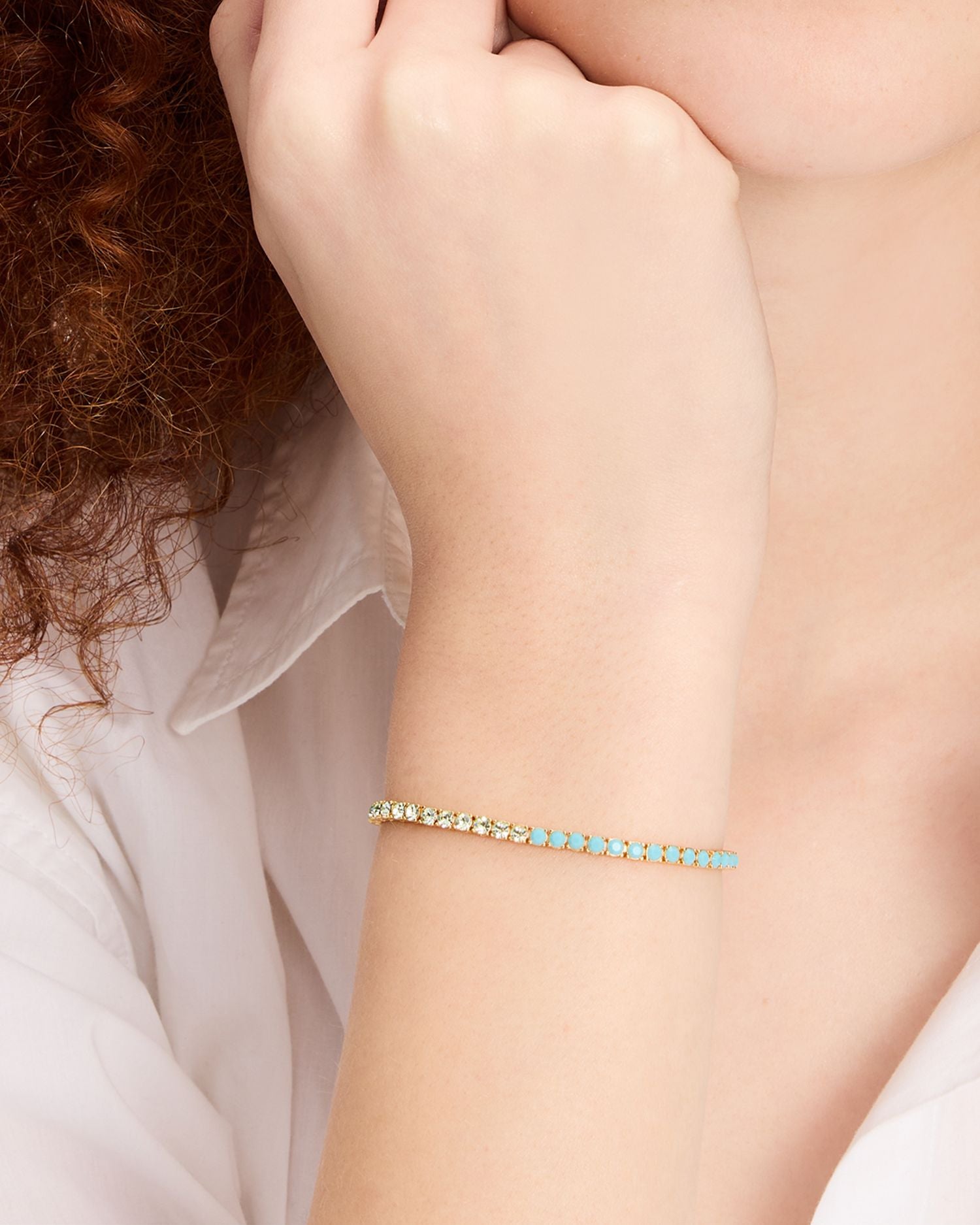 Pavé & Imitation Pearl Tennis Bracelet