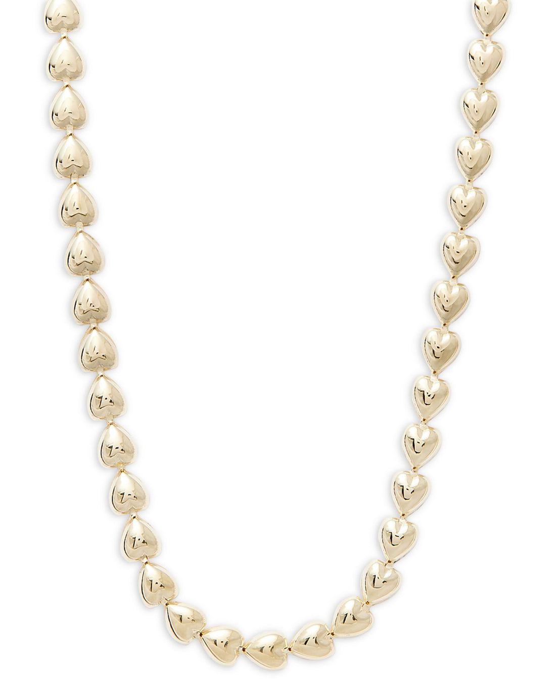 Ama Heart Beaded Collar Necklace in 18K Gold Plated Sterling Silver, 14"-16"