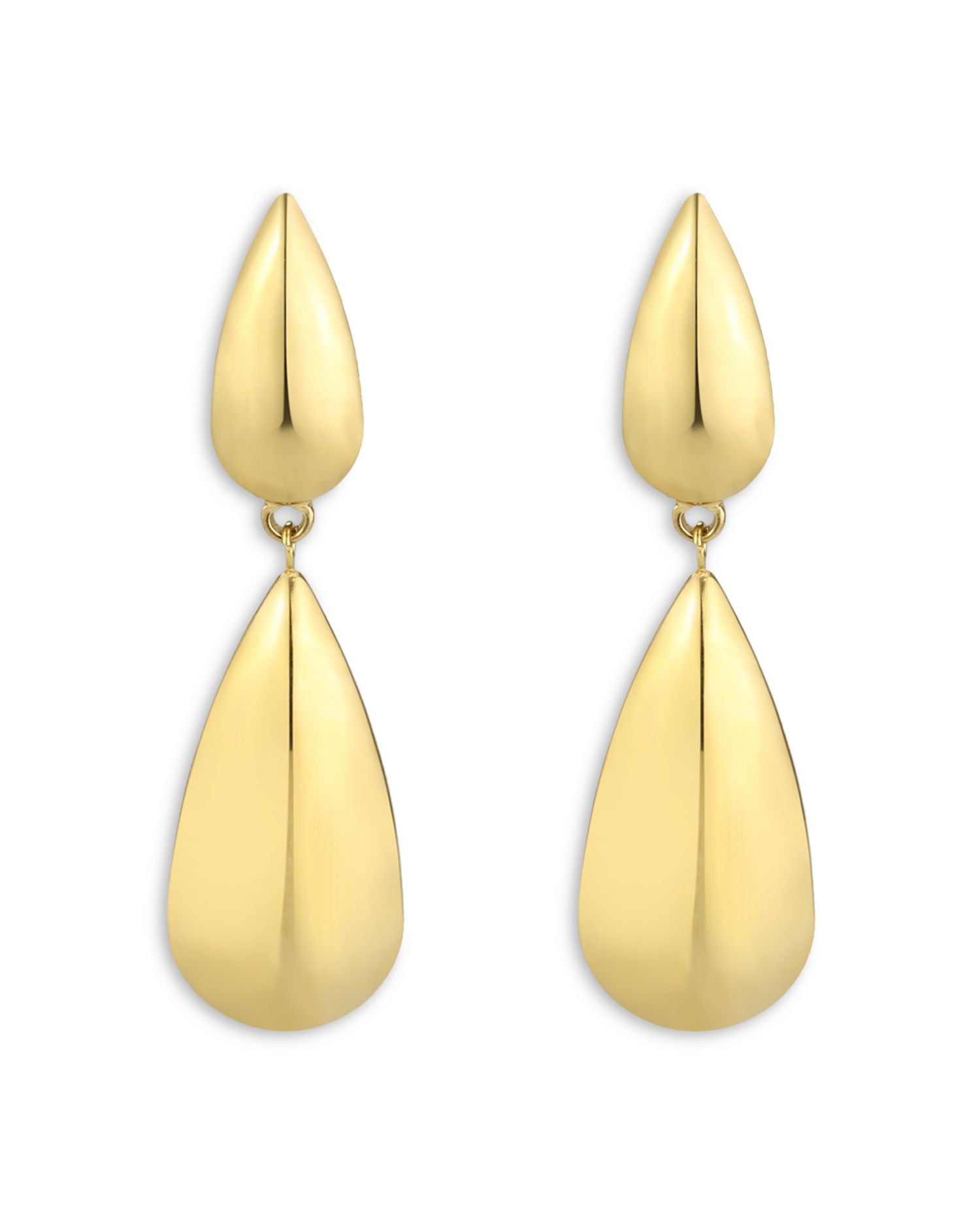 Tear Shape Double Drop Earrings - Exclusive