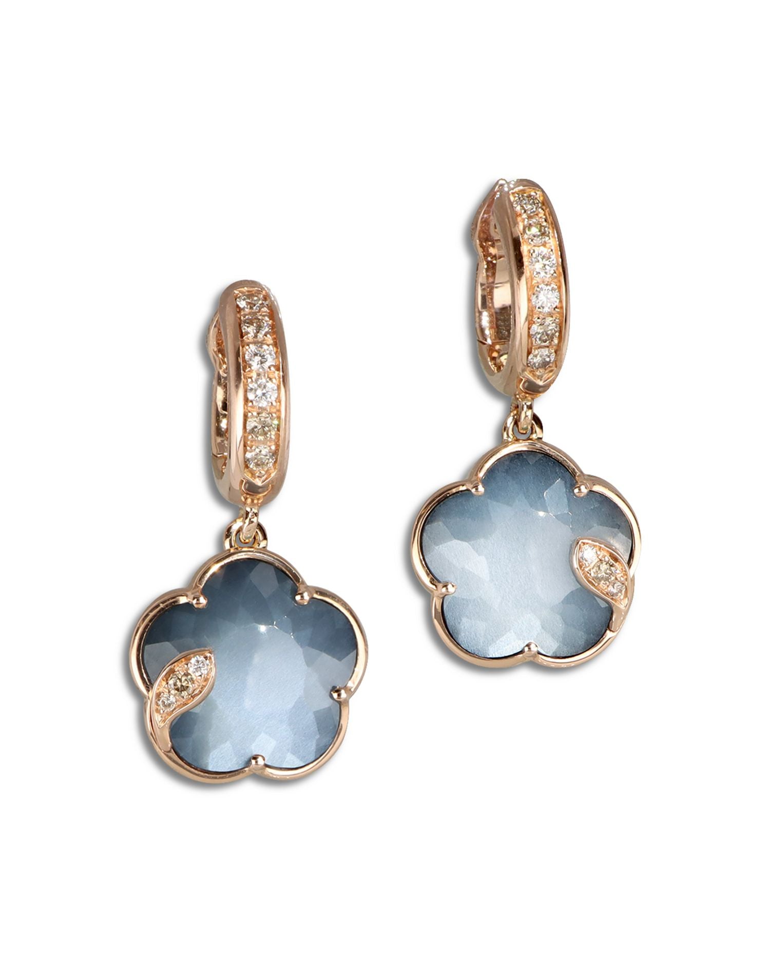 Petit Joli Lunaire 18K Rose Gold Lunar Garden Gem Earrings with Diamonds, 0.28 ct. t.w.