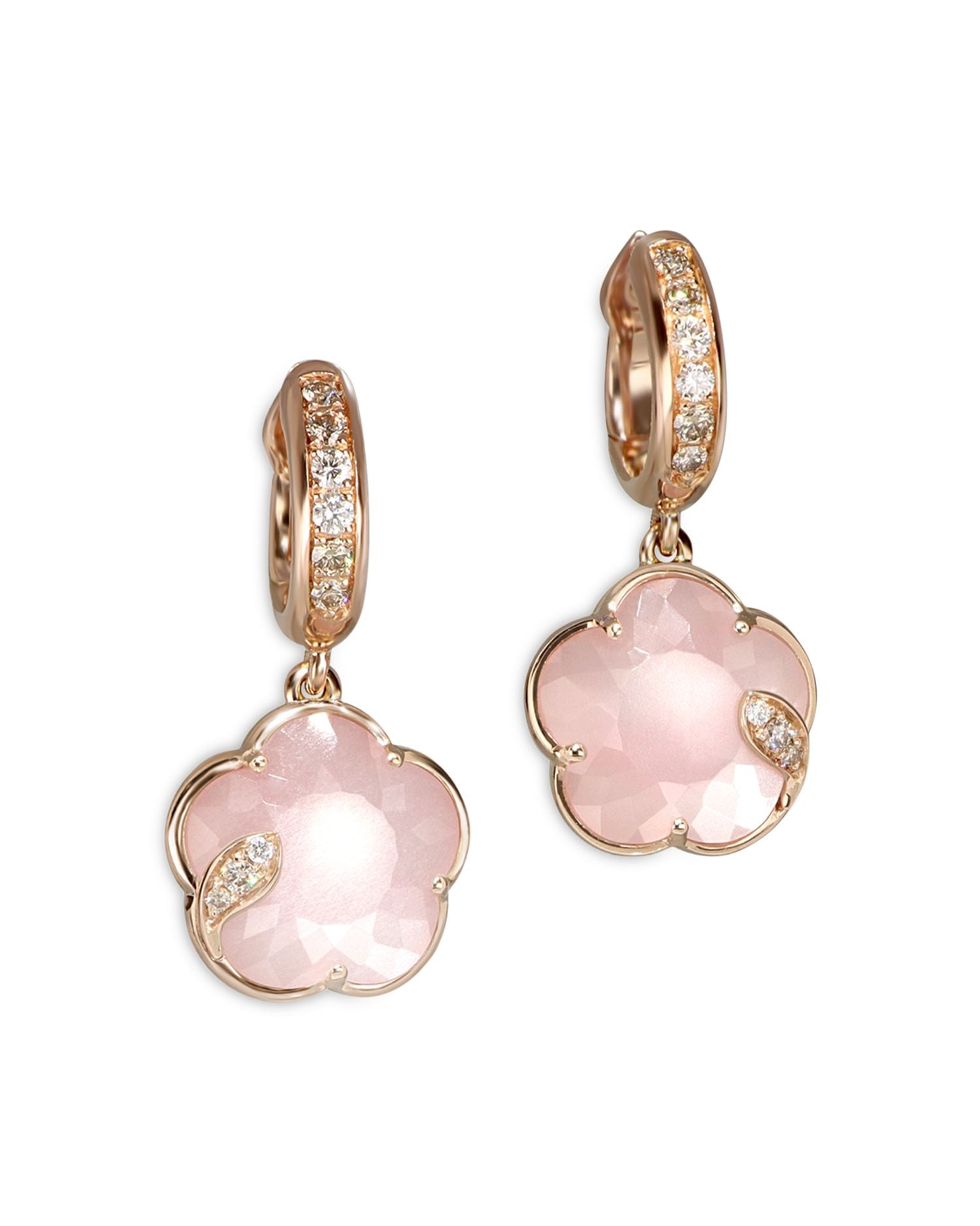 Petit Joli Lunaire 18K Rose Gold Lunar Garden Gem Earrings with Diamonds, 0.30 ct. t.w.