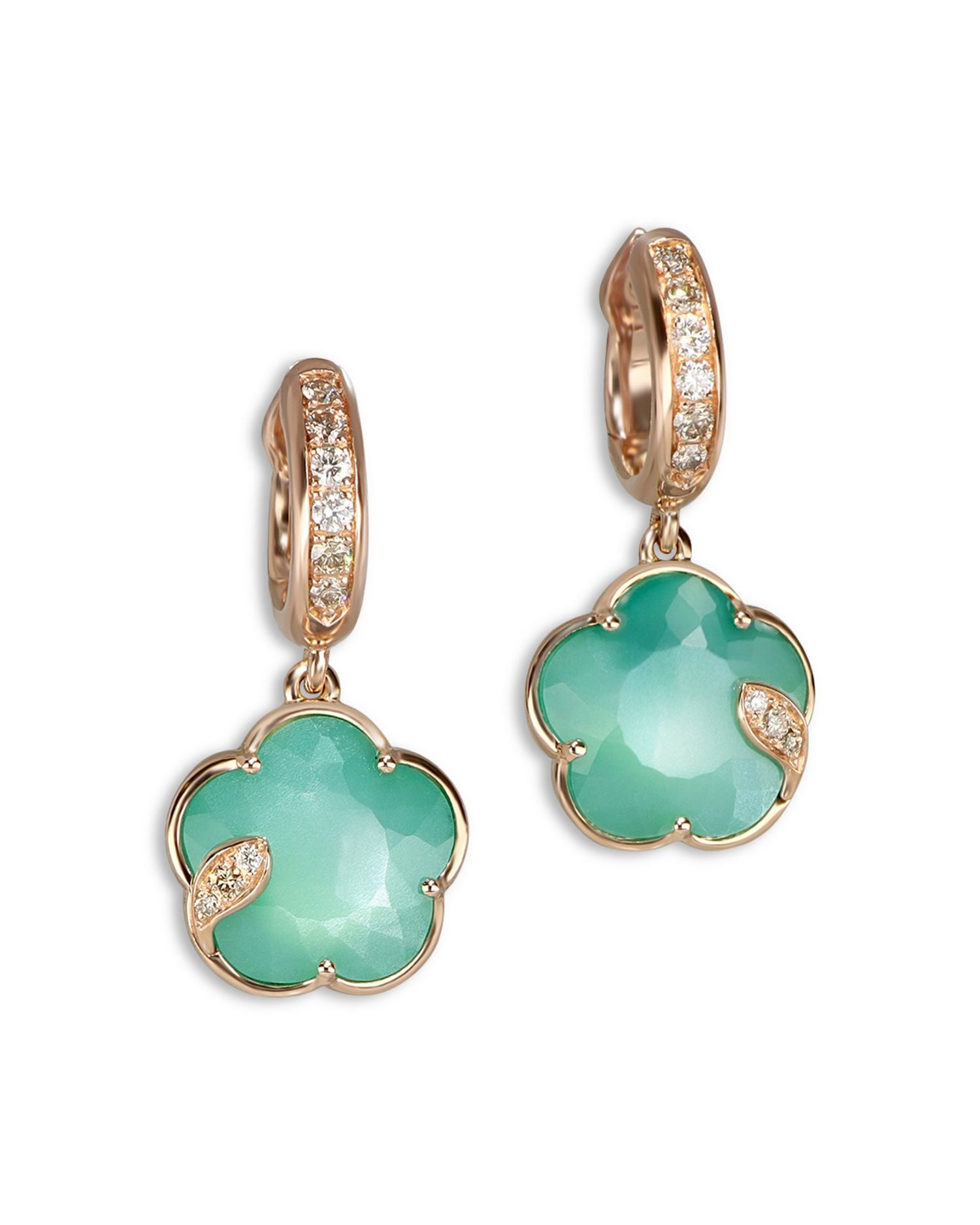 Petit Joli Lunaire 18K Rose Gold Lunar Garden Gem Earrings with Diamonds, 0.27 ct. t.w.