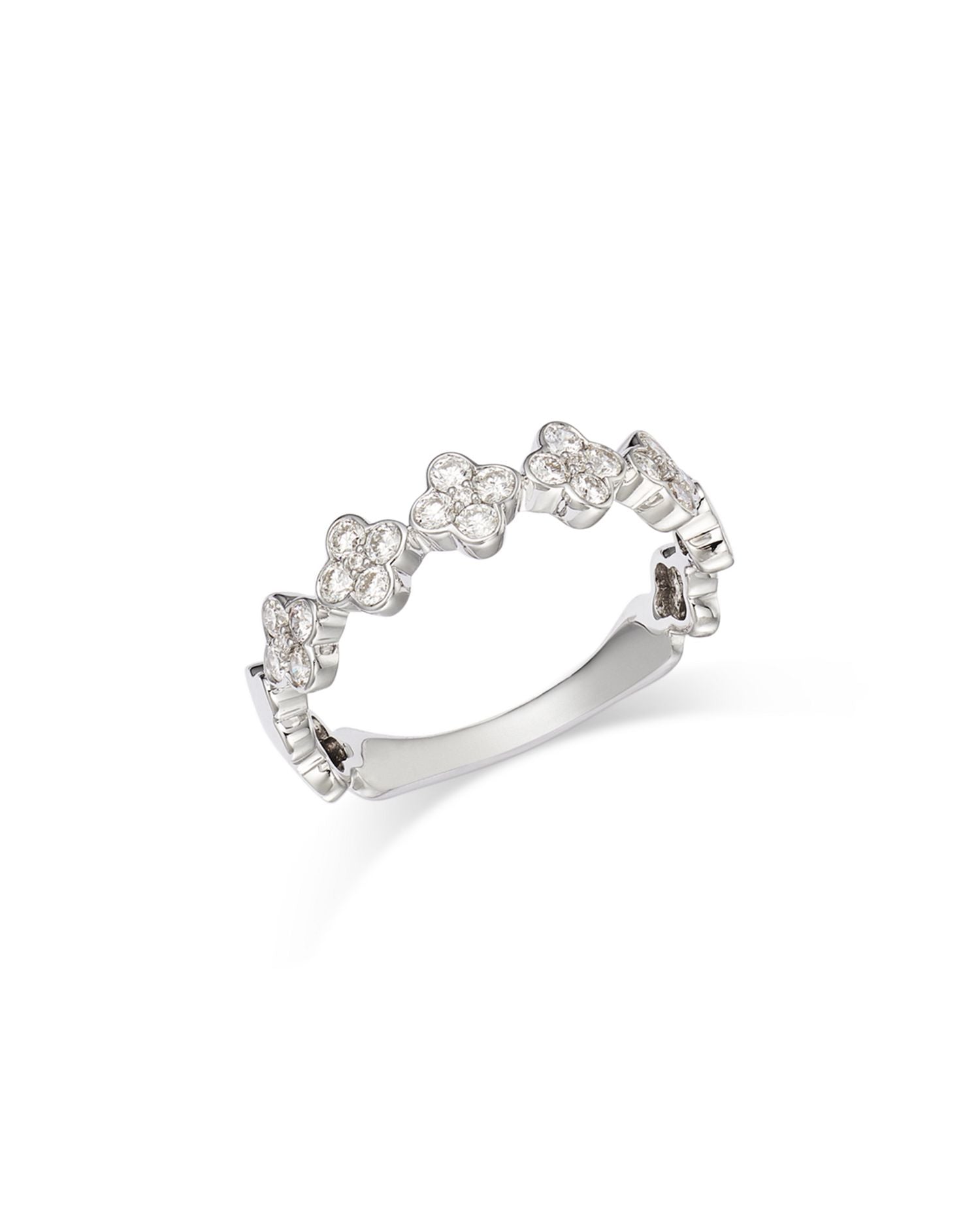 Diamond Clover Cluster Band in 14K White Gold, 0.44 ct. t.w.