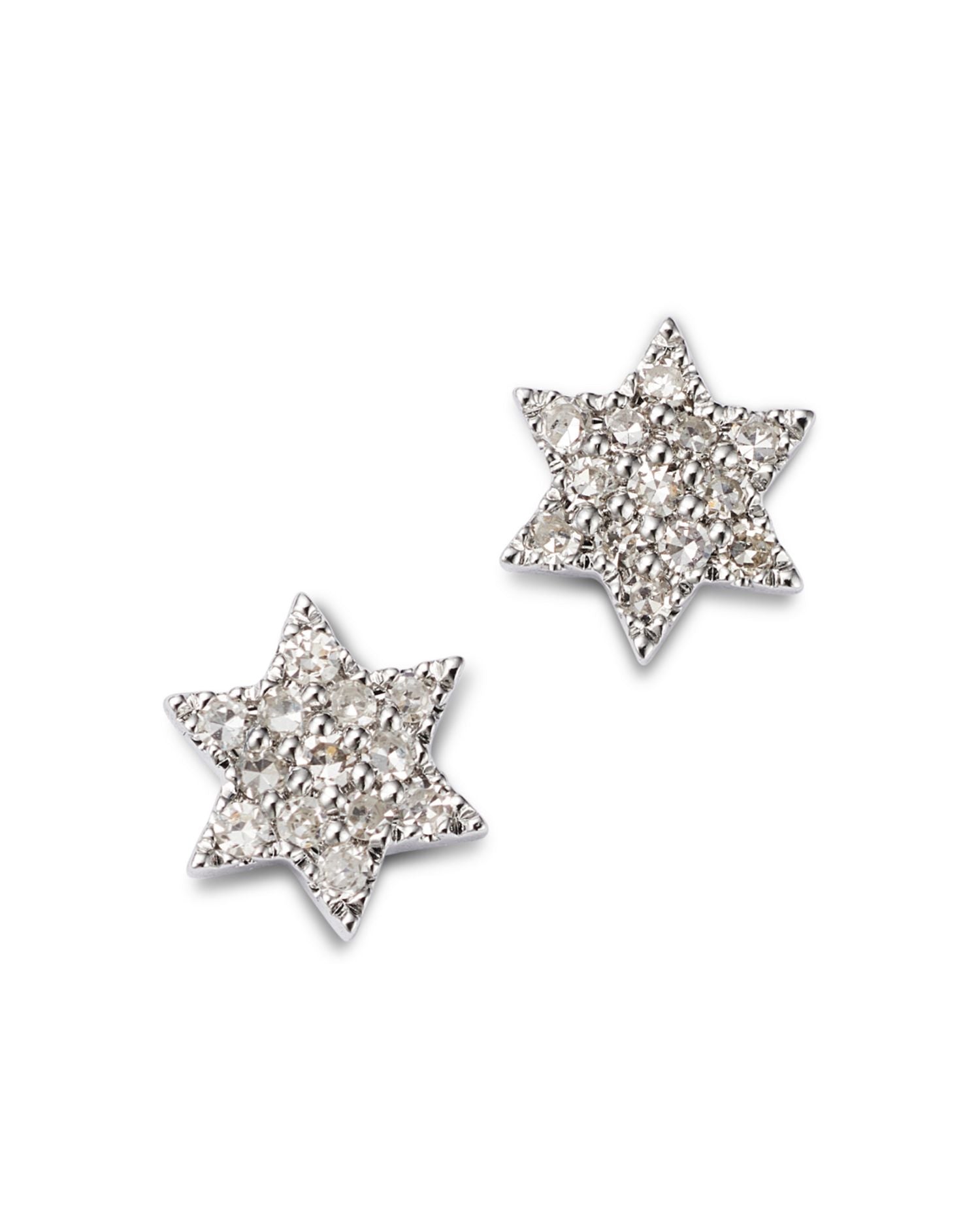 Diamond Pavé Star of David Stud Earrings in 14K White Gold, 0.10 ct. t.w.
