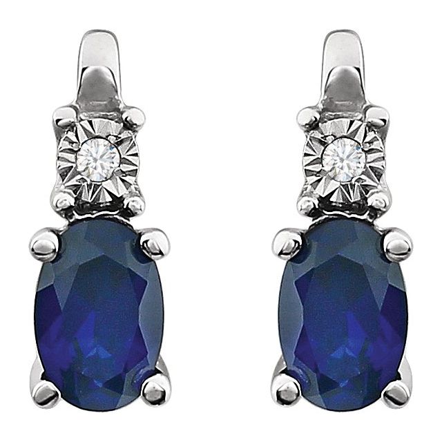 0.02Ct Lab-grown and Natural Diamond Earrings in 14K White Gold
