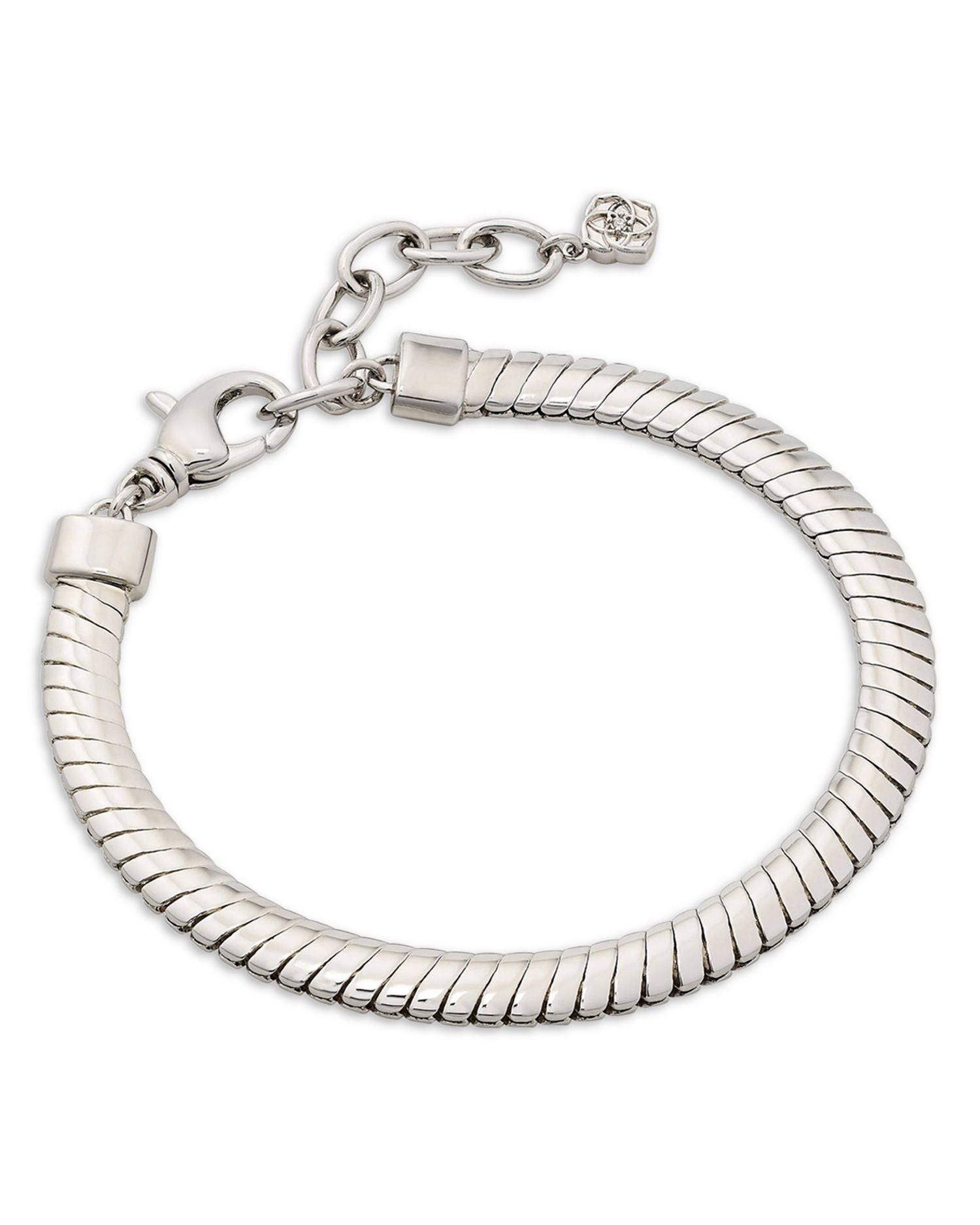Lex Omega Chain Bracelet in Rhodium Plated