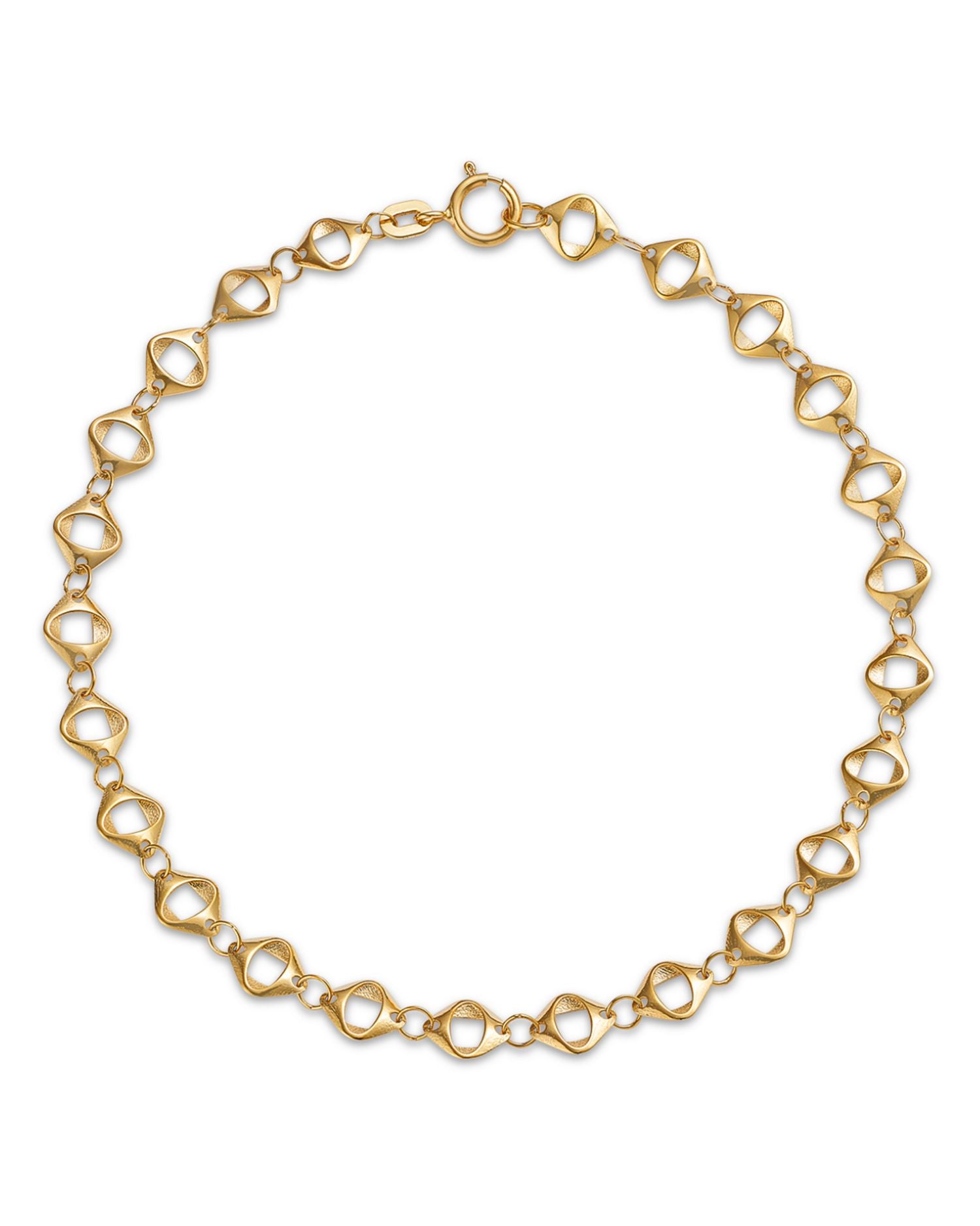 14K Yellow Gold Evil Eye Inspired Link Bracelet