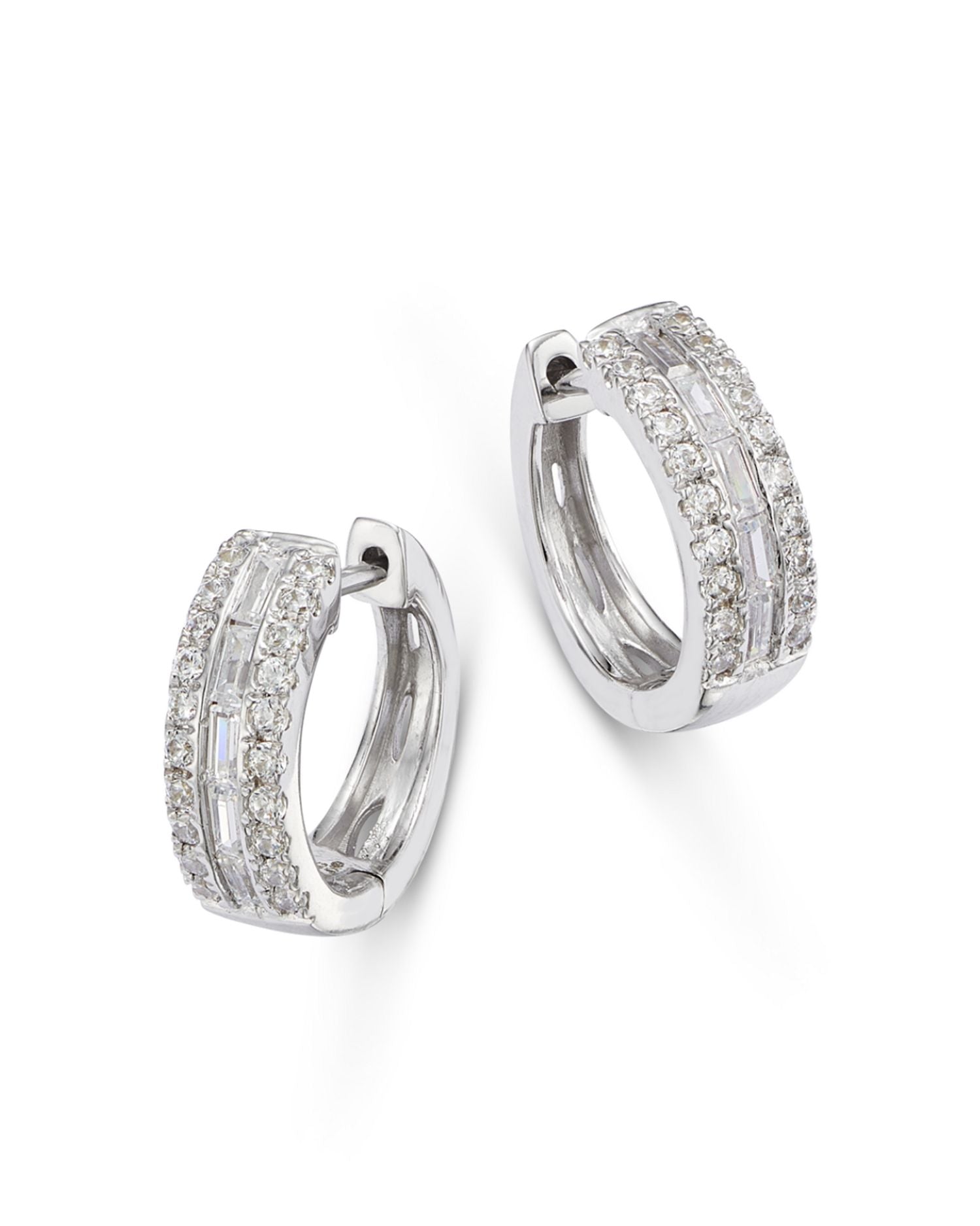 Diamond Hoop Earrings in 14K White Gold, 0.50 ct. t.w.