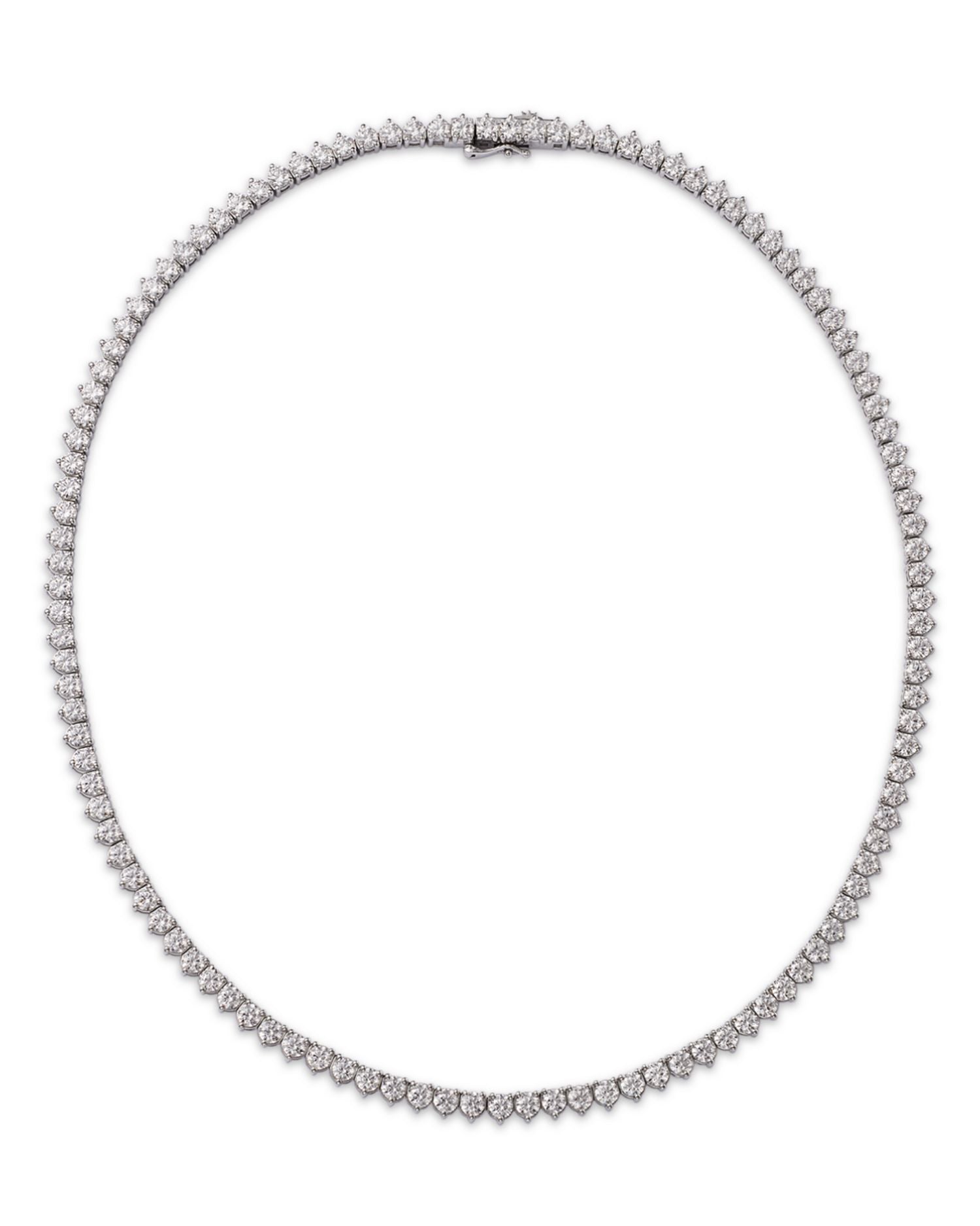Certified Diamond Tennis Necklace in 14K White Gold, 15.0 ct. t.w.
