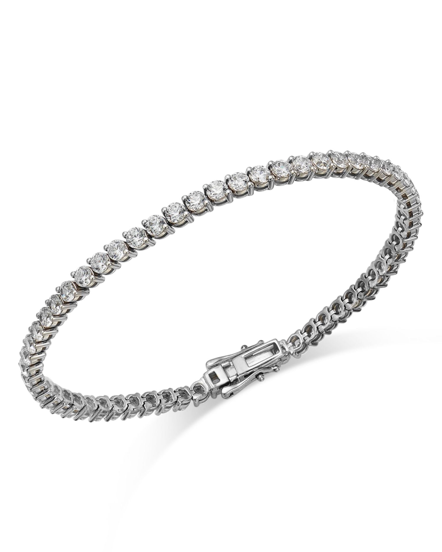Certified Diamond Double Prong Tennis Bracelet in 14K White Gold, 5.0 ct. t.w.