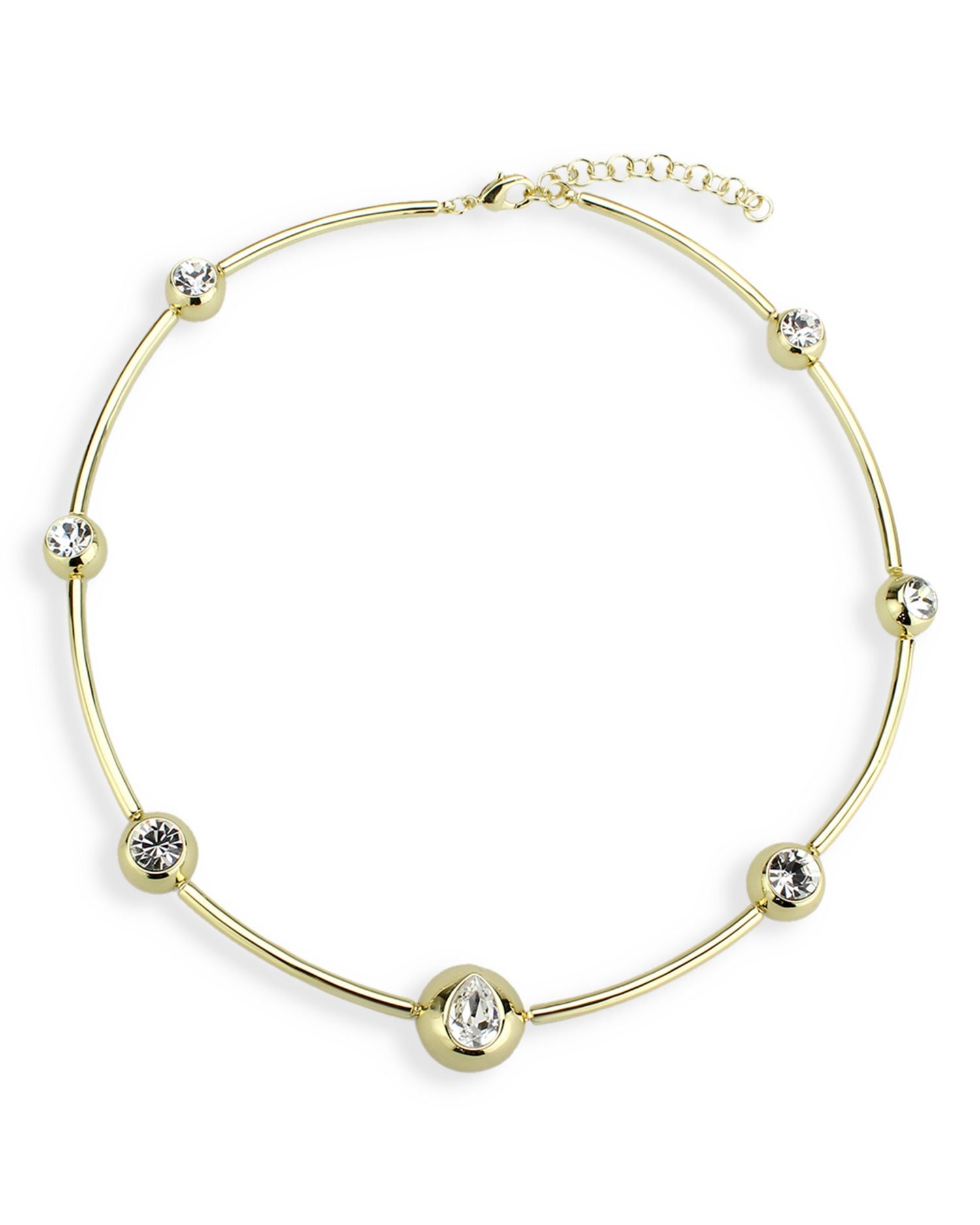 Crystal & Cubic Zirconia Ball Station Collar Necklace, 16'-18' - Exclusive