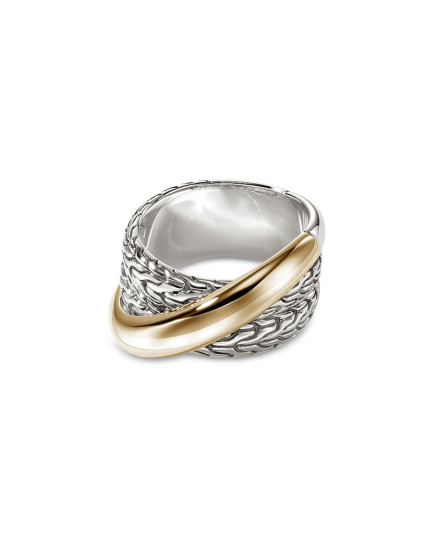 14K Yellow Gold & Sterling Silver JH Essentials Crossover Ring