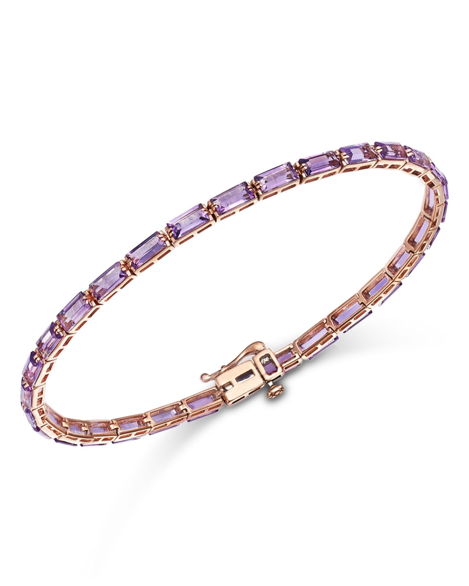 Amethyst Tennis Bracelet in 14K Rose Gold