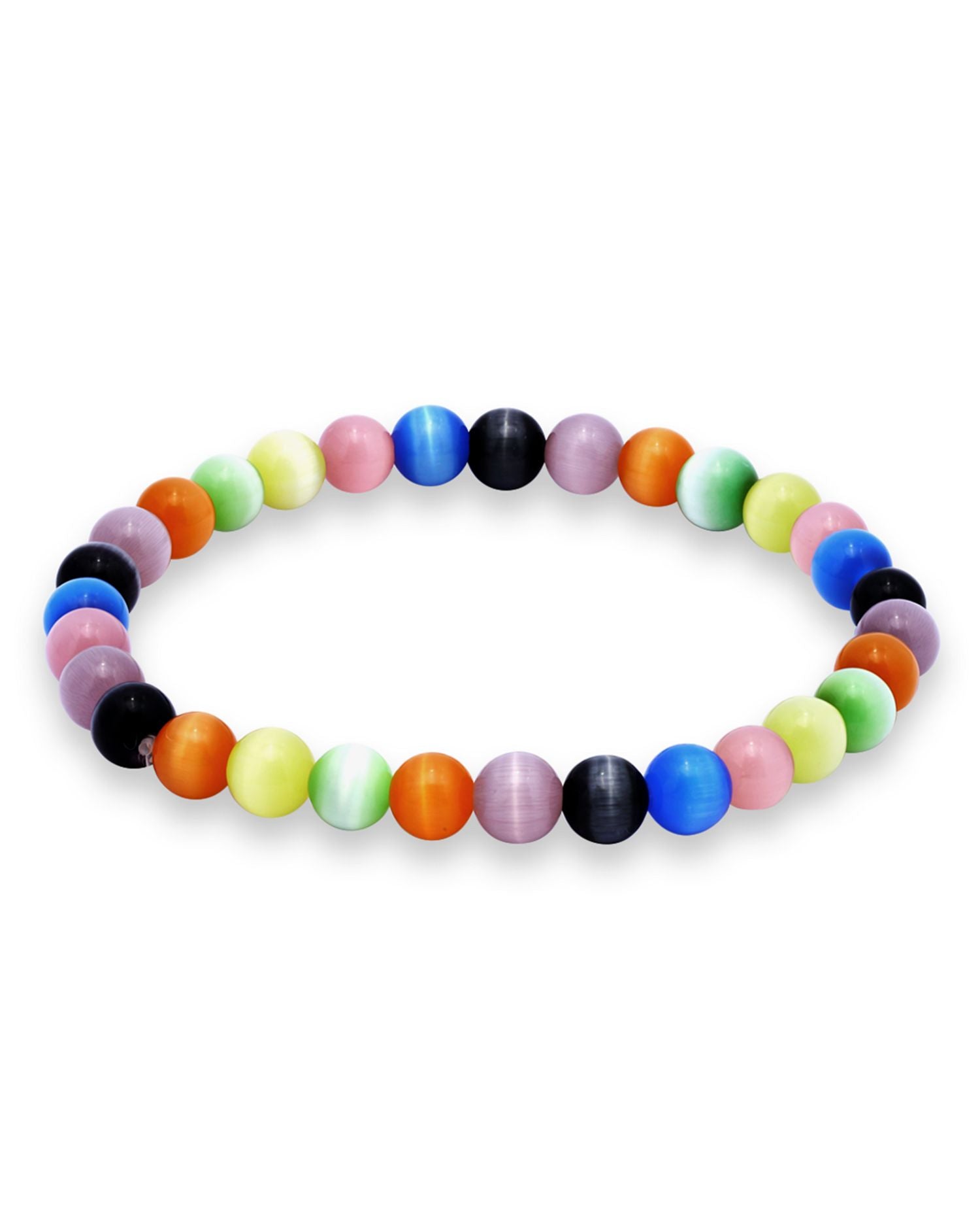 Cats Eye Multi Bead Stretch Bracelet- Exclusive