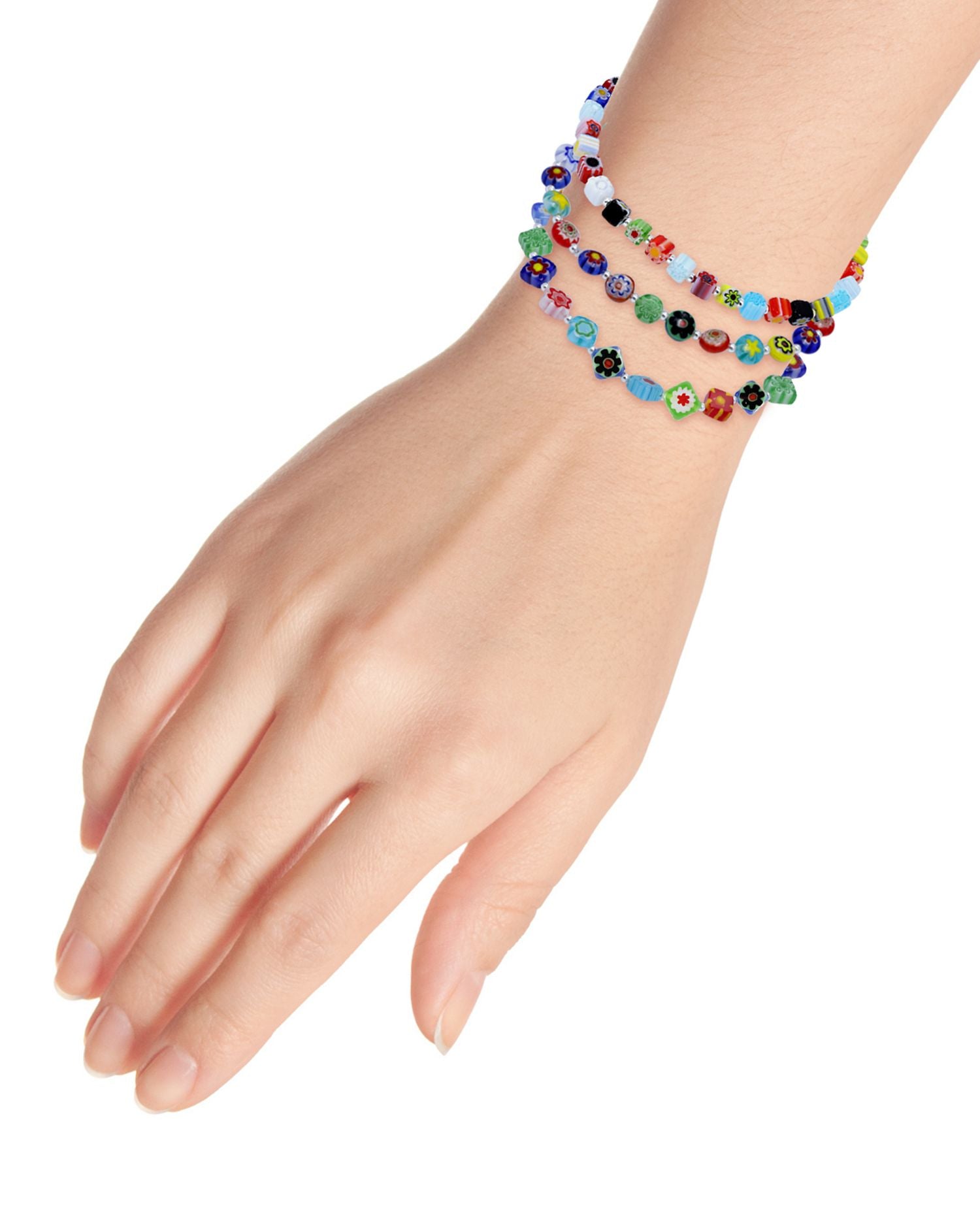 Cats Eye Multi Bead Stretch Bracelet, Set of 3 - Exclusive