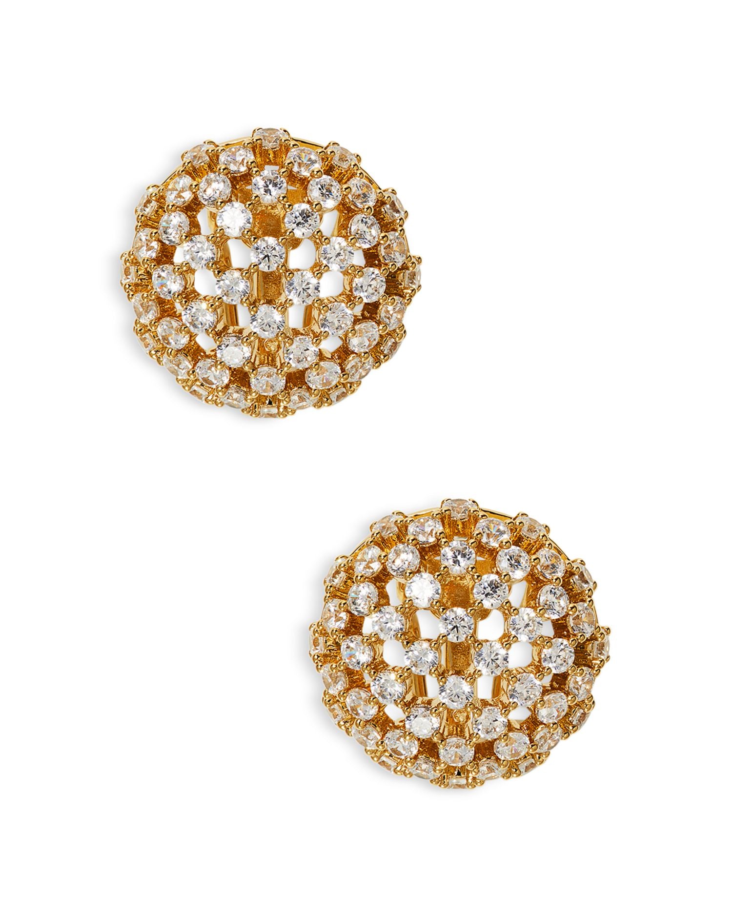 Cubic Zirconia Pavé Juno Dome Stud Earrings