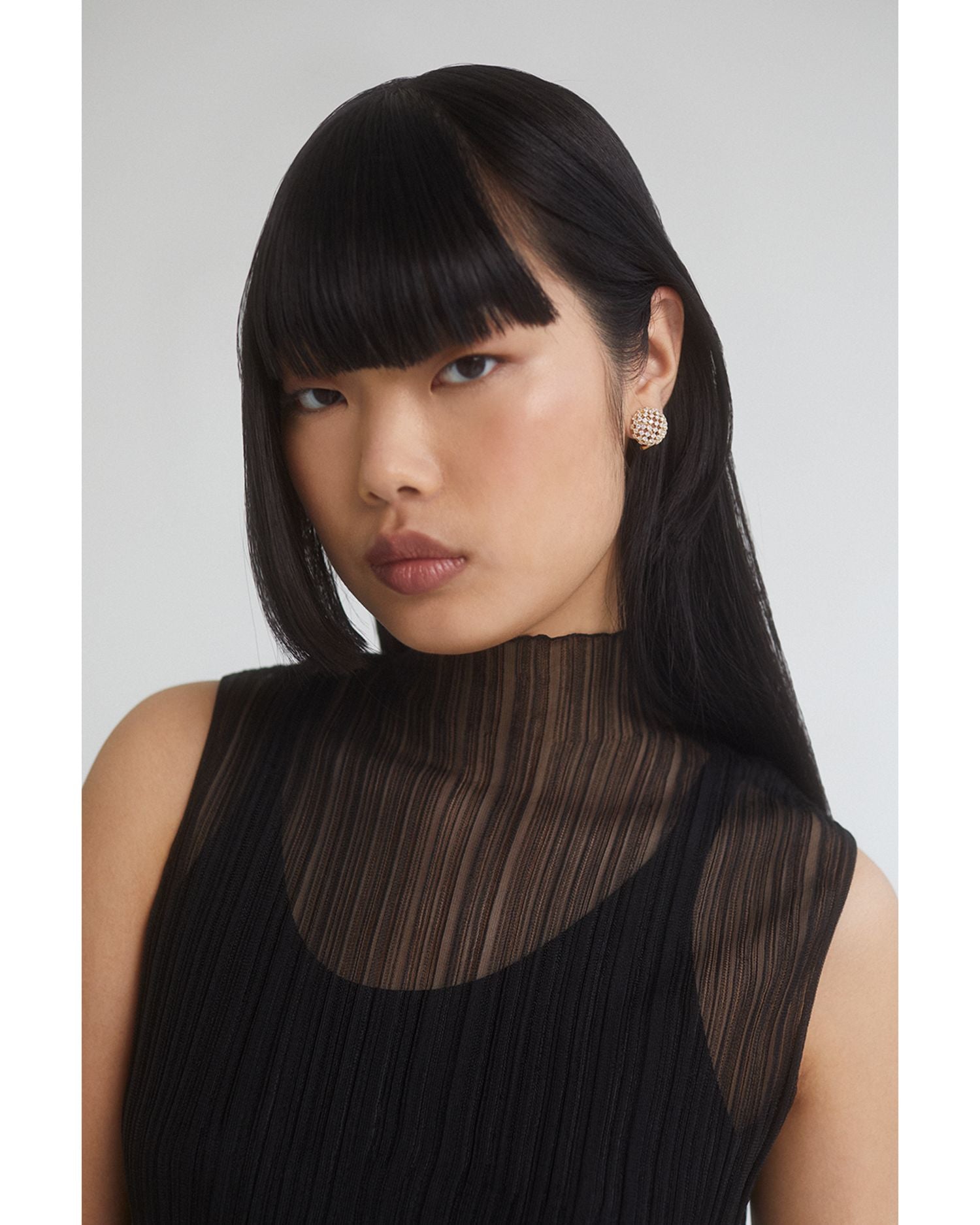 Cubic Zirconia Pavé Juno Dome Stud Earrings