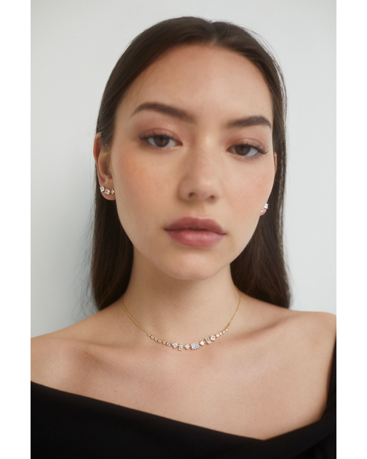 Rare Jewels Cubic Zirconia Statement Necklace in 18K Gold Plated, 16"-18"