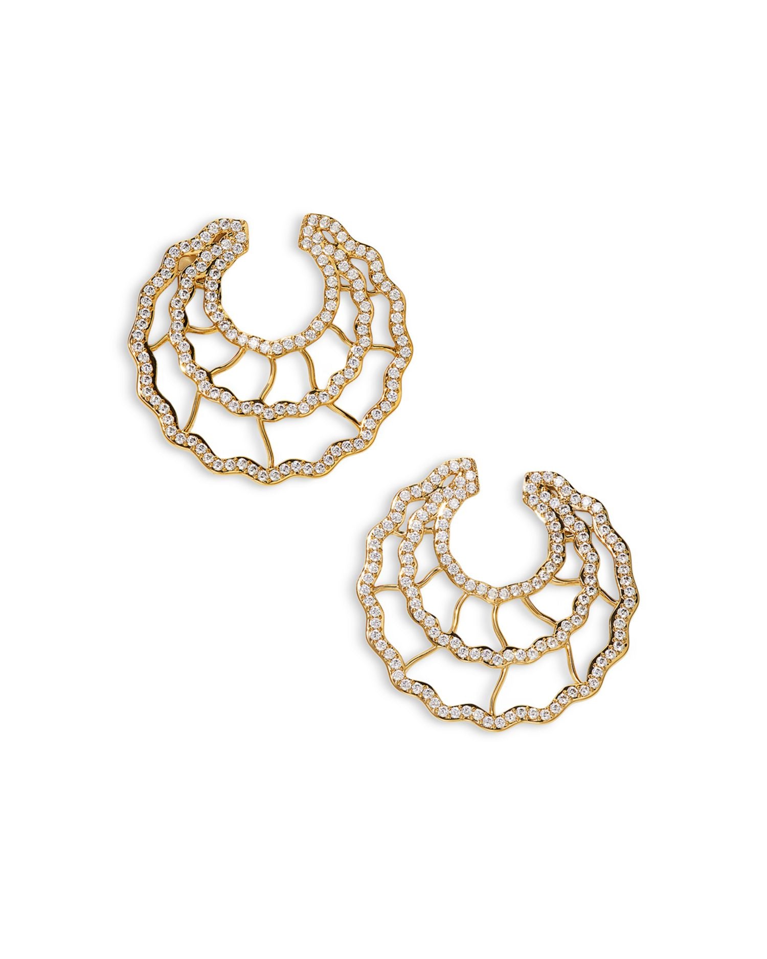 Cubic Zirconia Pavé Juno Triple Circle Statement Earrings