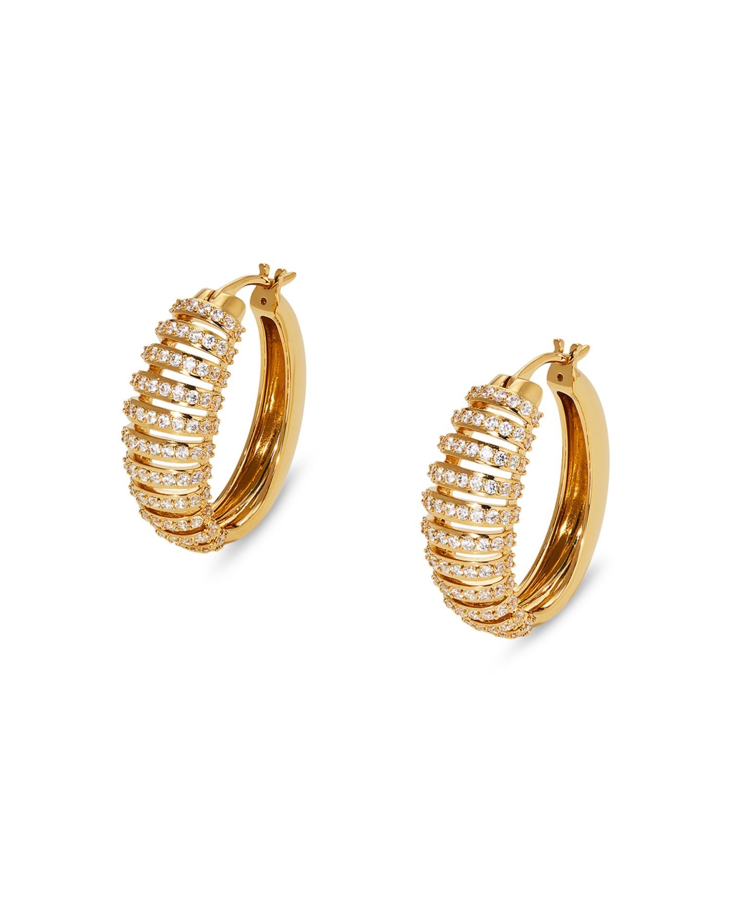 Cubic Zirconia Pavé Juno Chunky Hoop Earrings