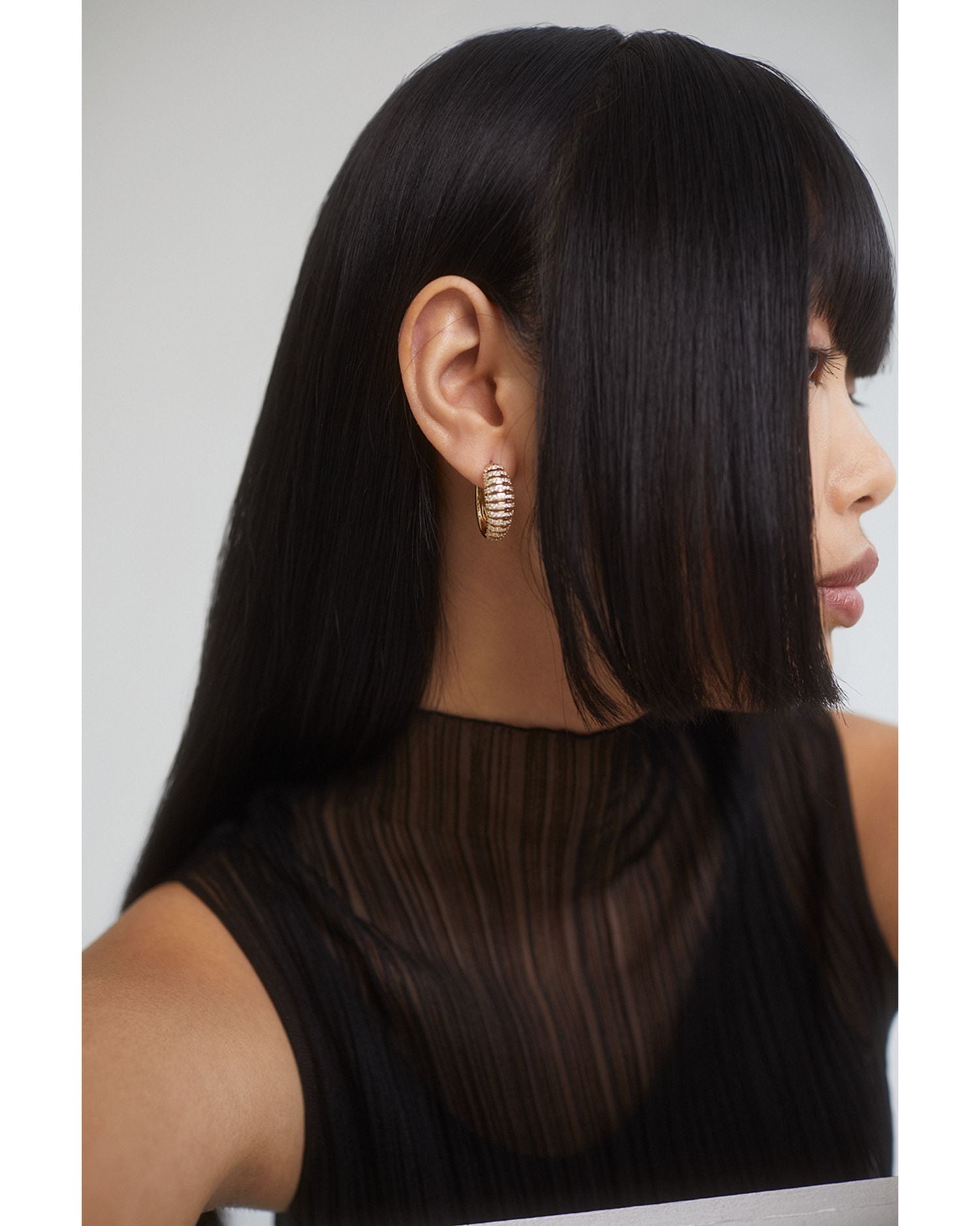 Cubic Zirconia Pavé Juno Chunky Hoop Earrings