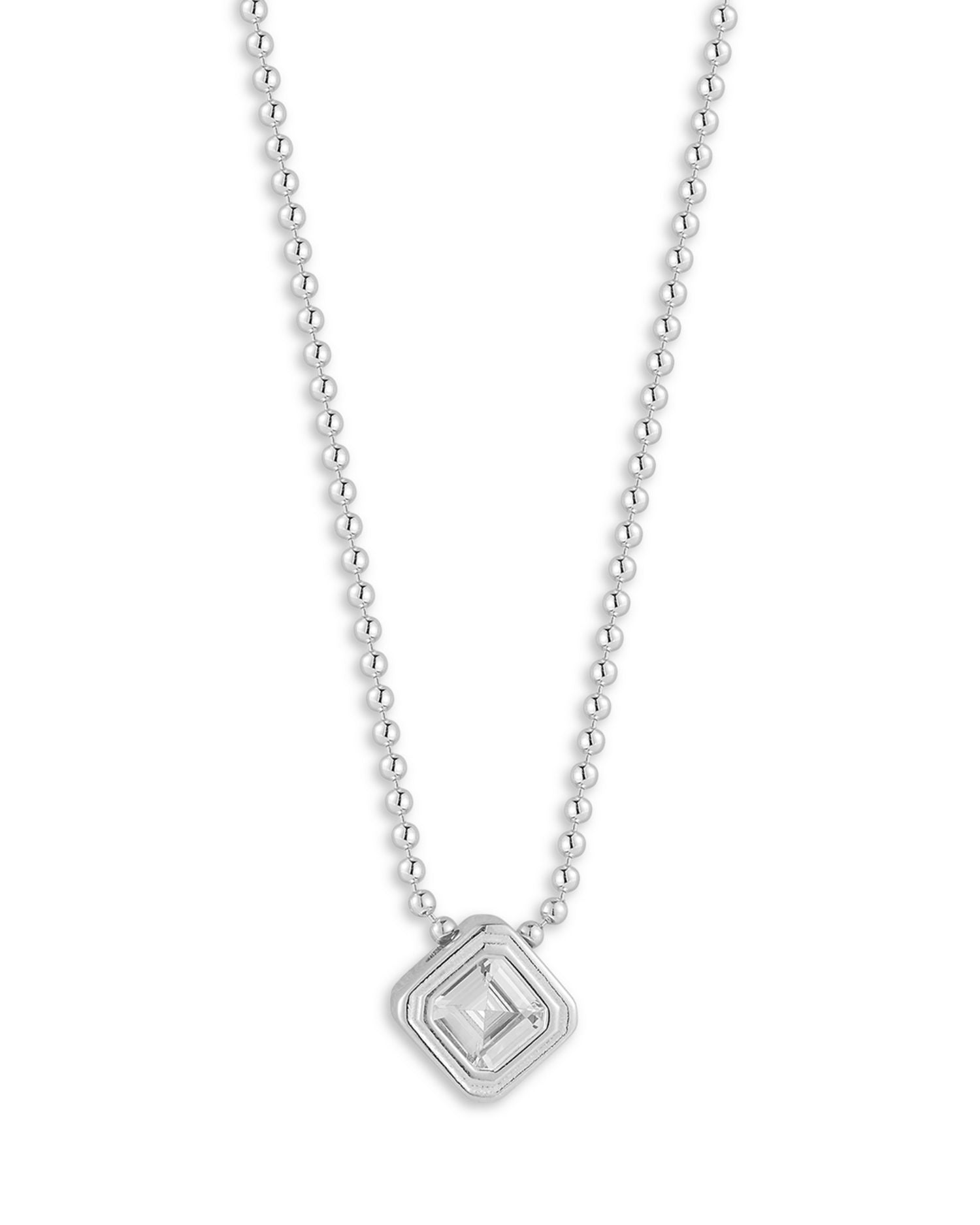 Cubic Zirconia Square Pendant Necklace, 16'-18' - Exclusive