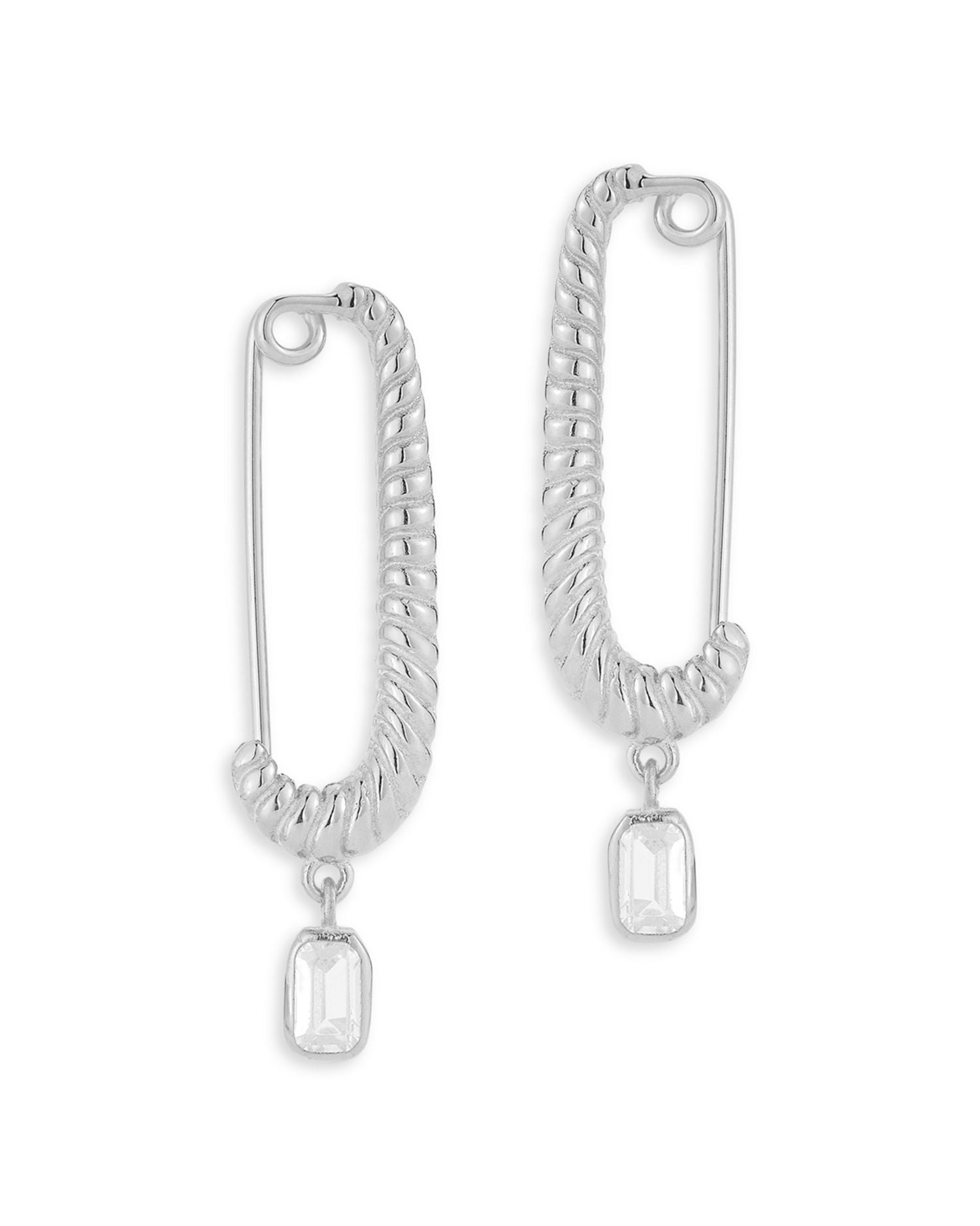 Cubic Zirconia Twist Drop Earrings  - Exclusive
