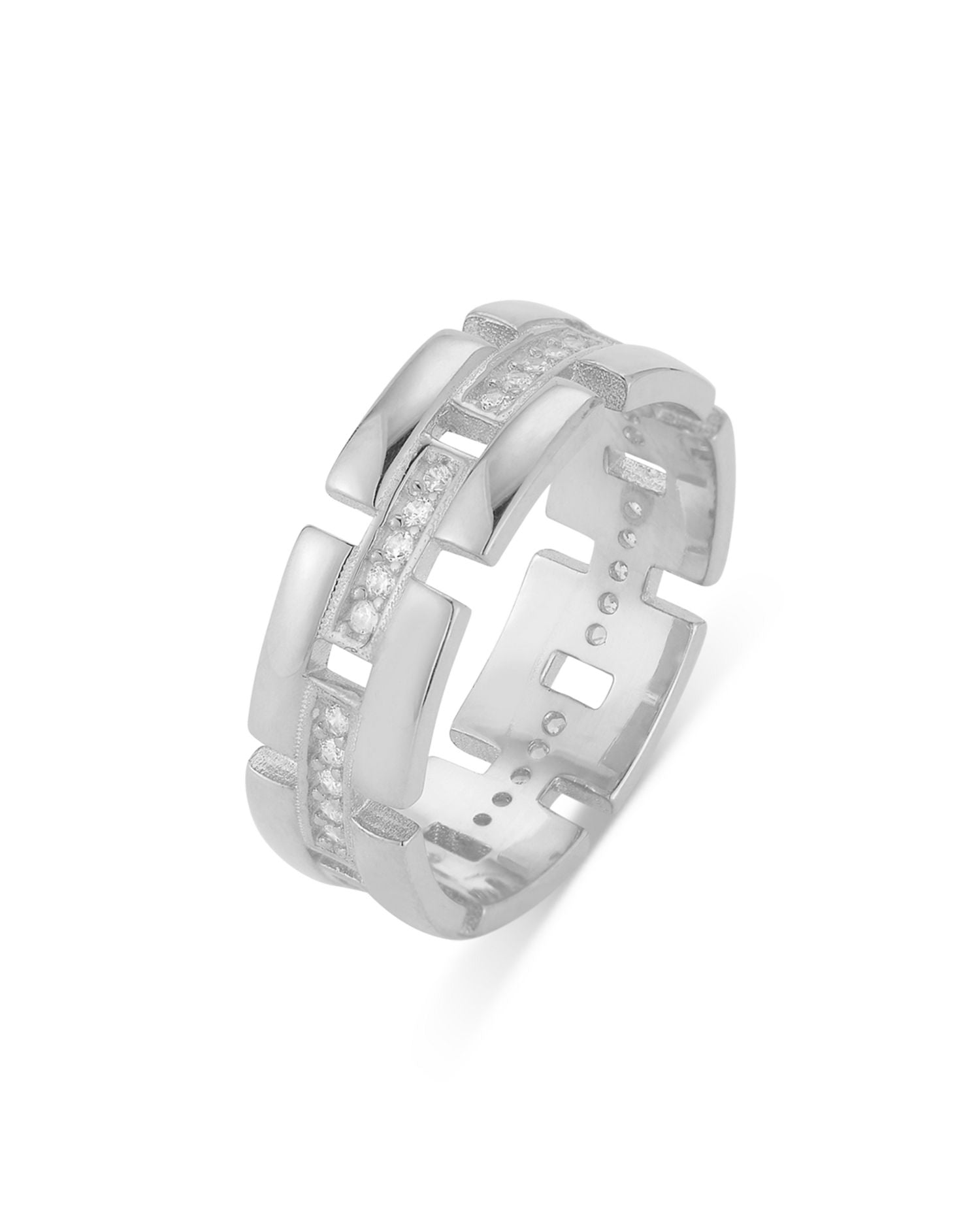 Cubic Zirconia Chain Link Ring - Exclusive