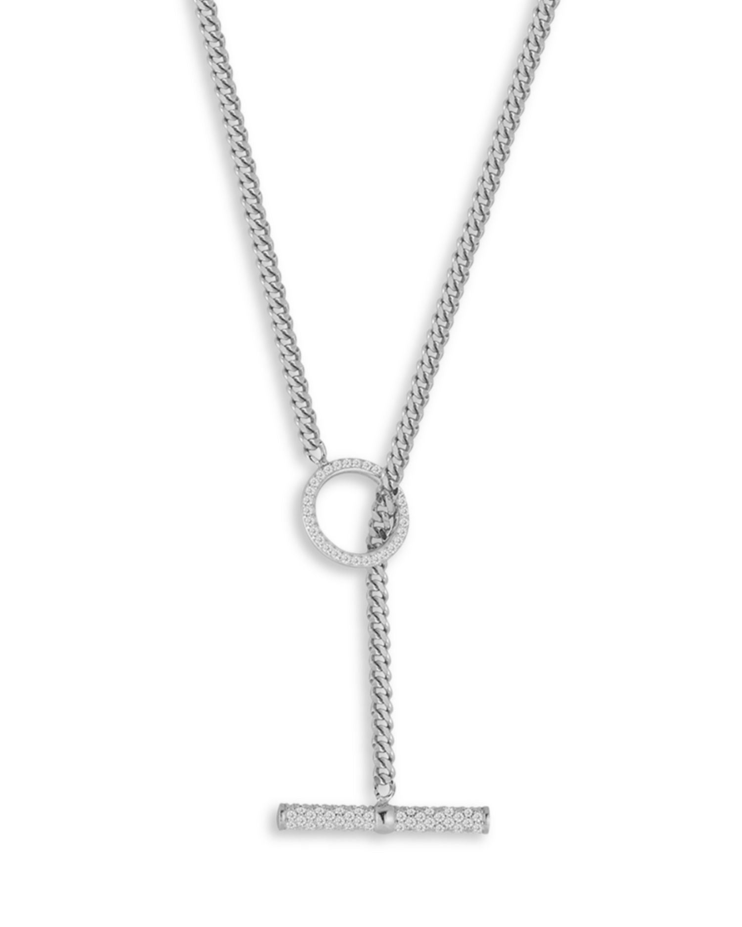 Pavé Toggle Curb Chain Necklace, 14' - Exclusive