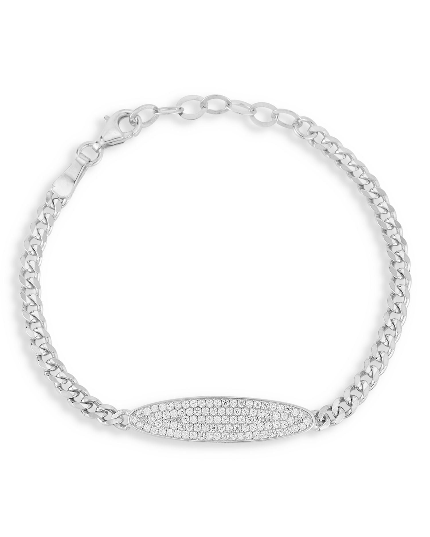 Cubic Zirconia Pavé ID Bar Bracelet - Exclusive