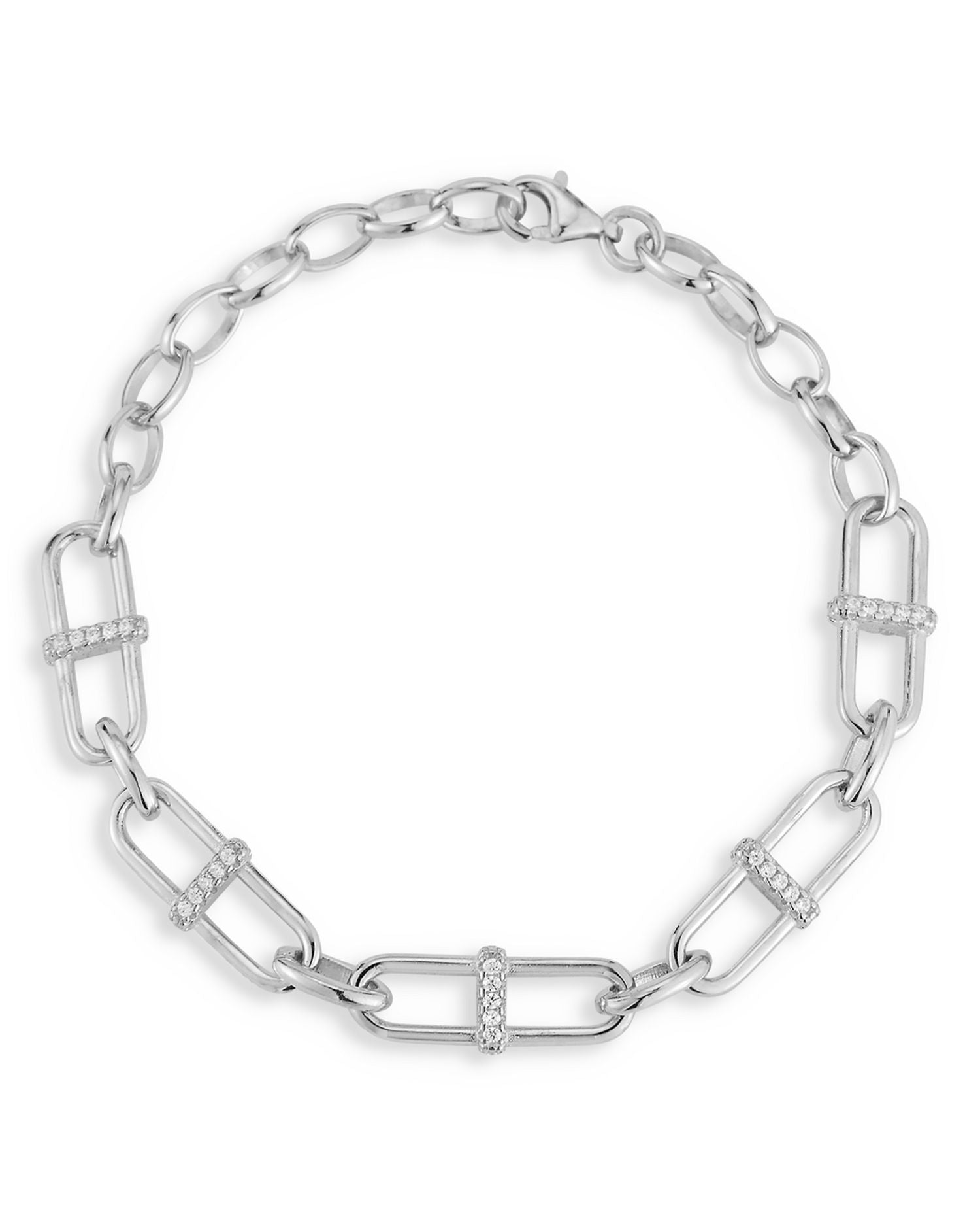 Cubic Zirconia Pavé Mariner Link Bracelet - Exclusive