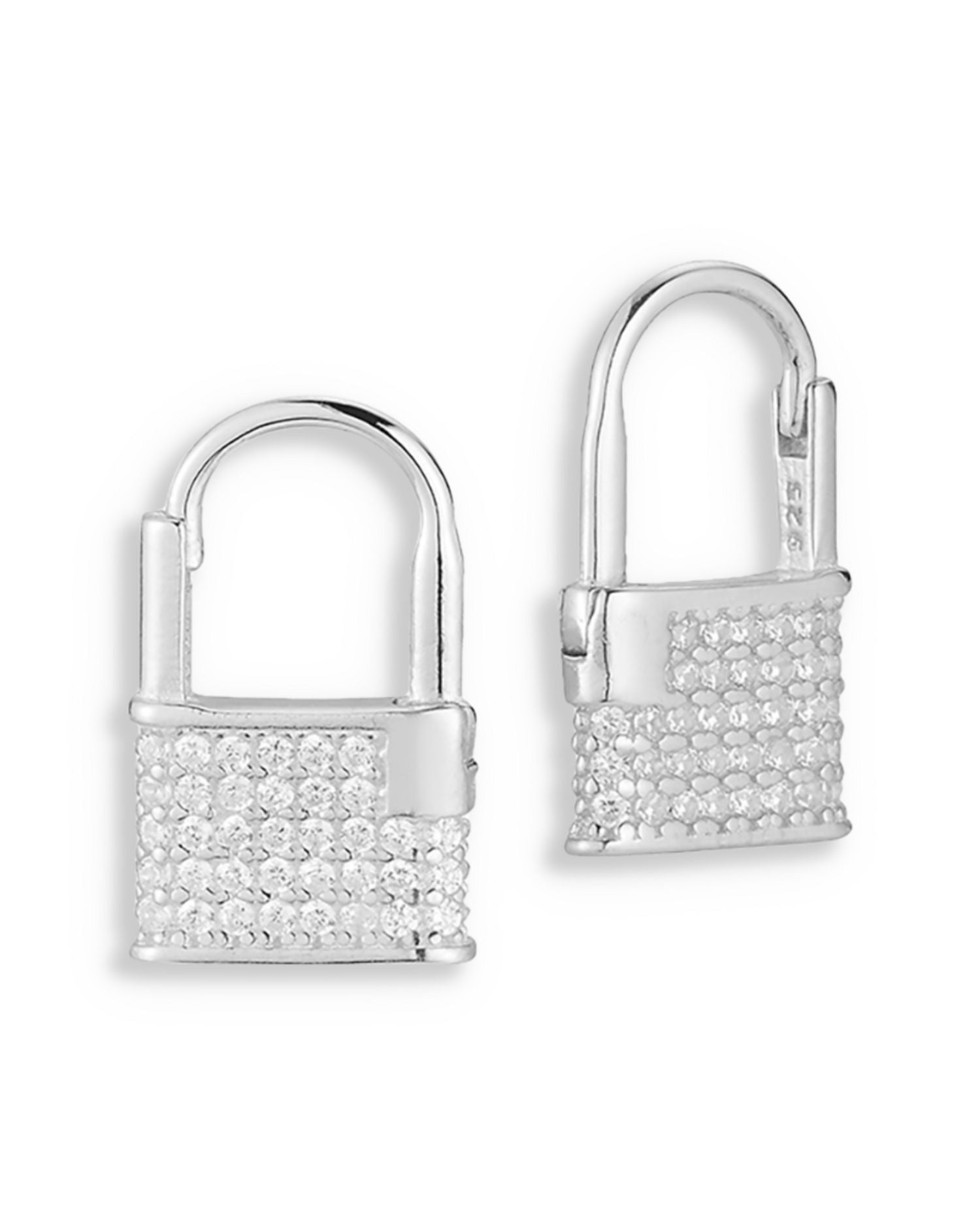 Pavé Padlock Huggie Hoop Earrings - Exclusive