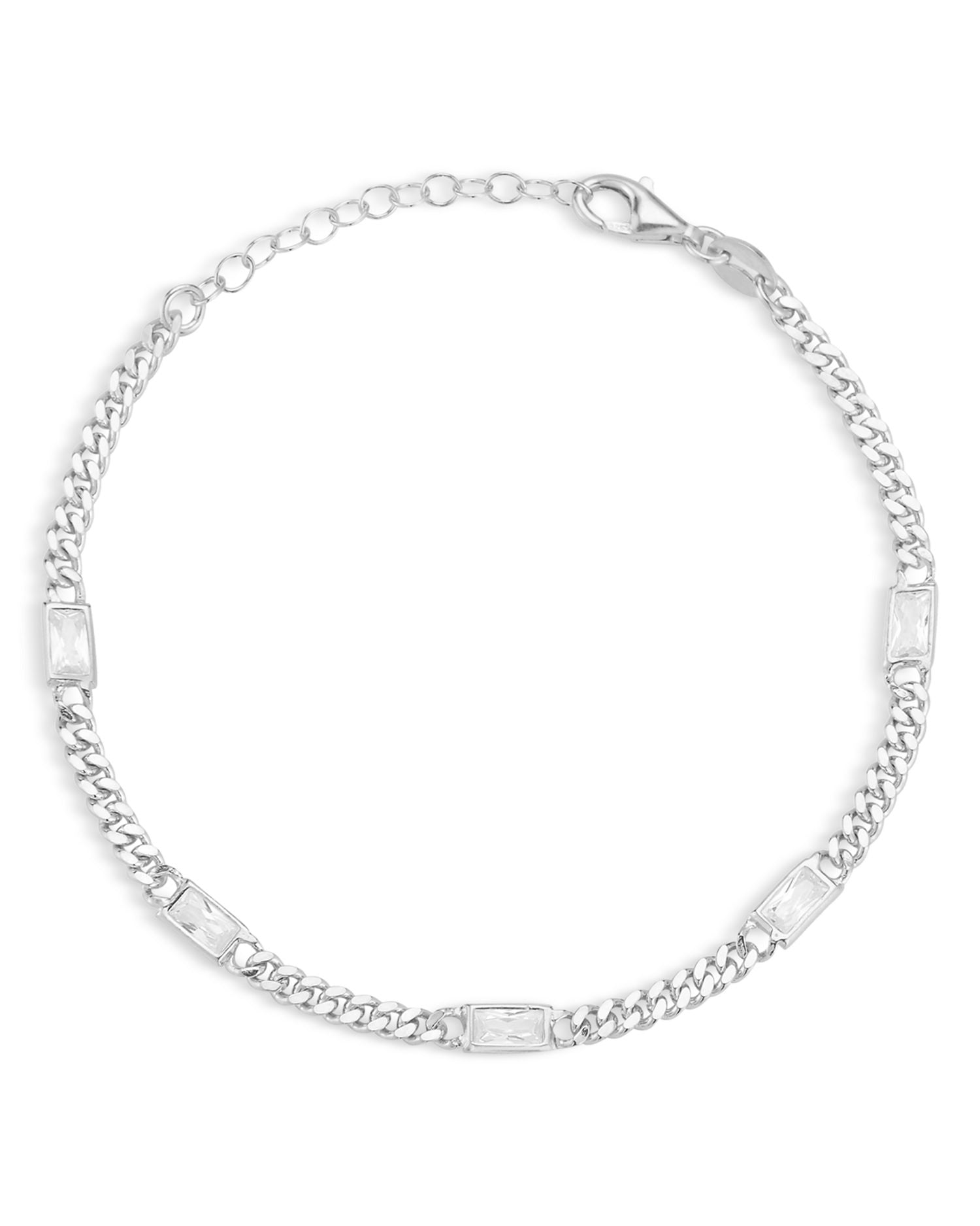 Cubic Zirconia & Curb Chain Bracelet - Exclusive