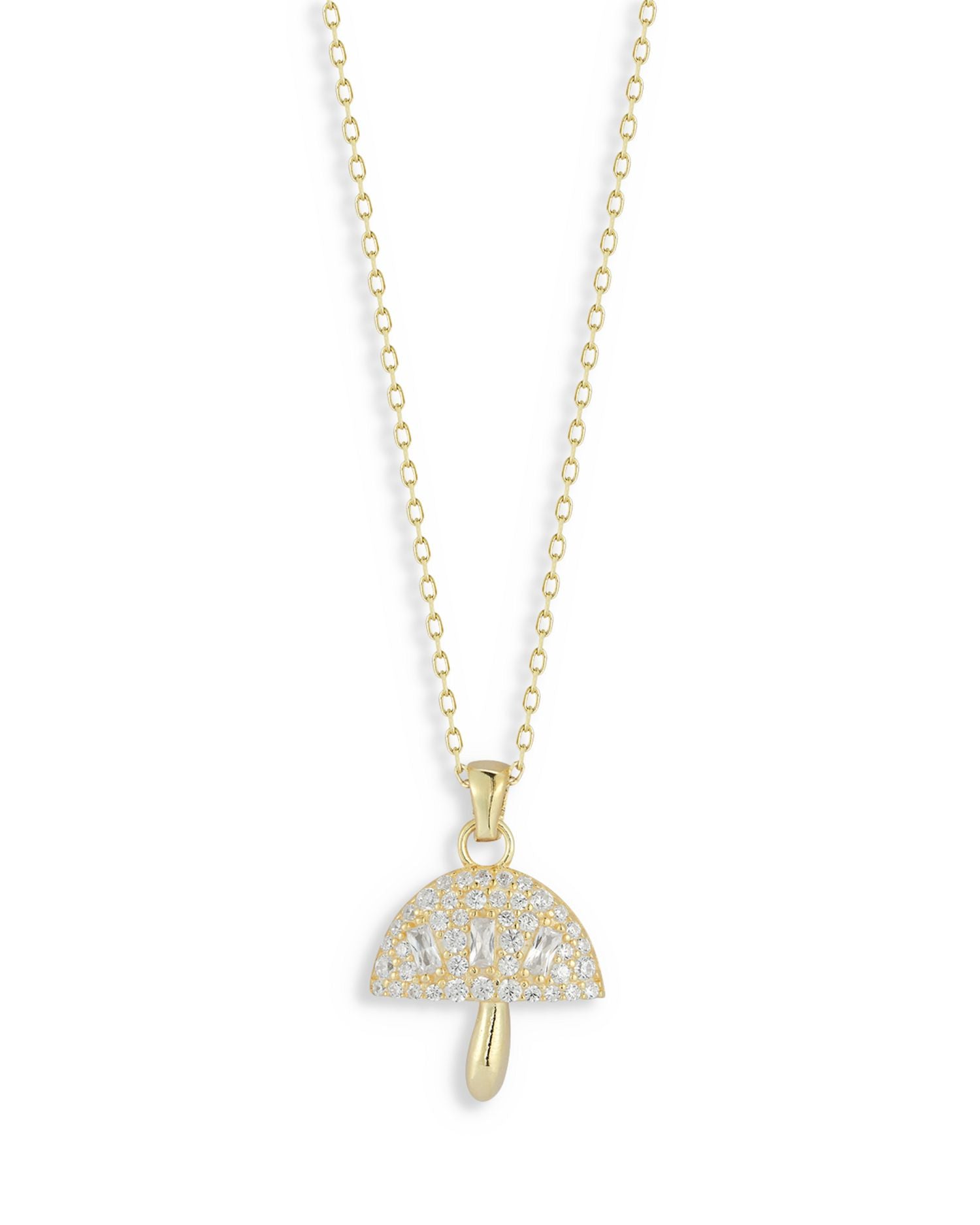 Pavé Mushroom Pendant Necklace, 16'-18' - Exclusive