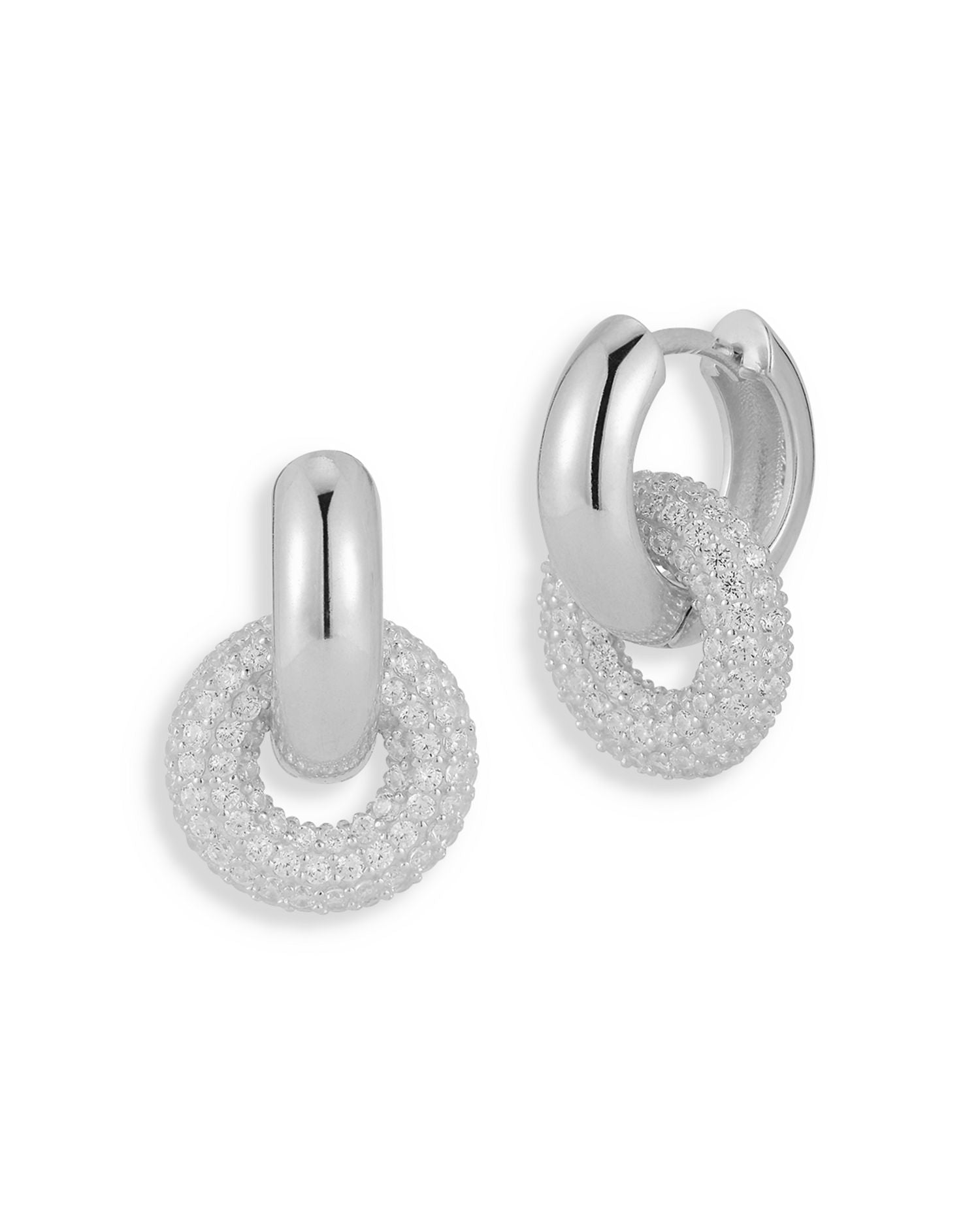 Pavé Bold Circle Drop Earrings - Exclusive