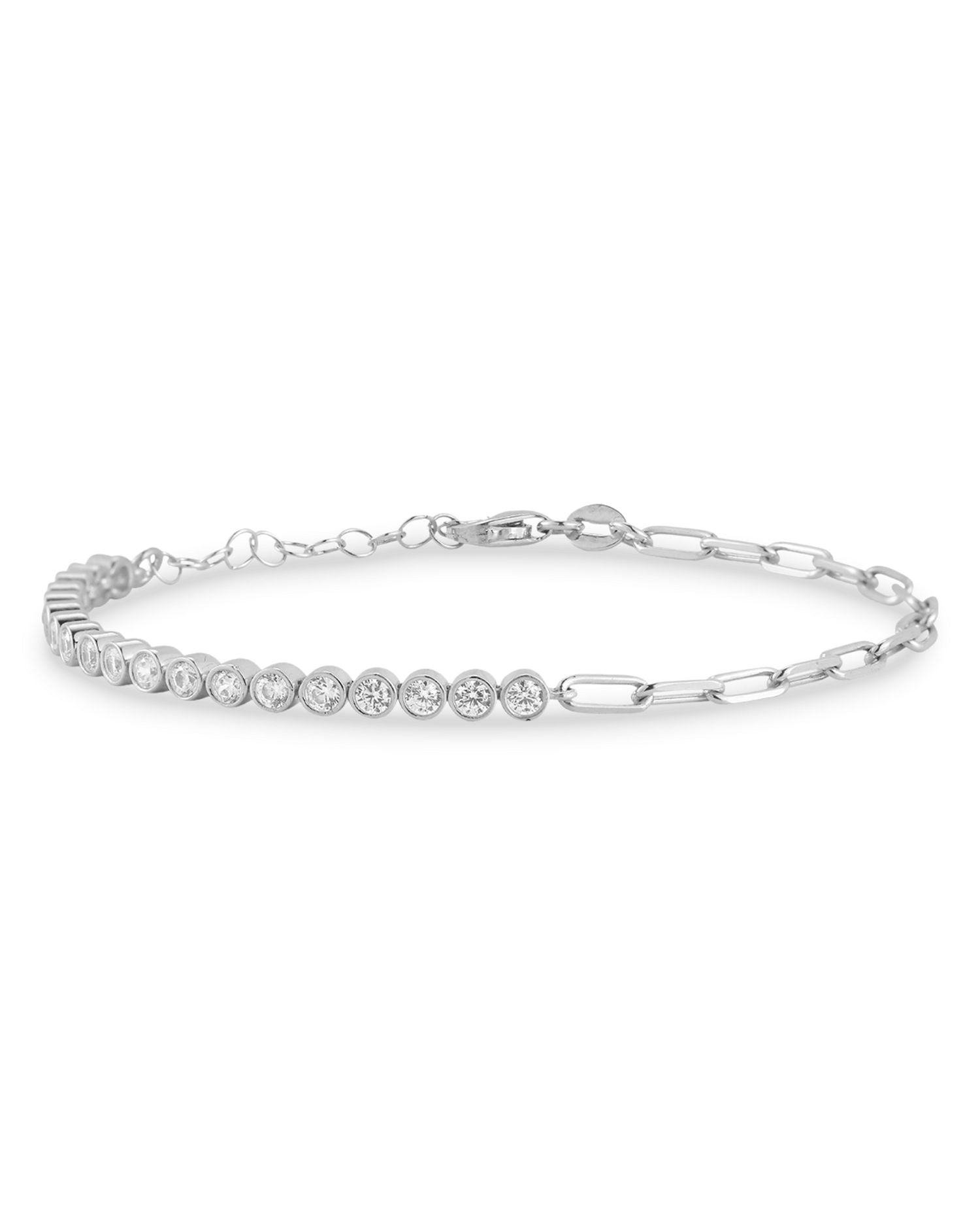 Cubic Zirconia Tennis & Curb Chain Bracelet - Exclusive