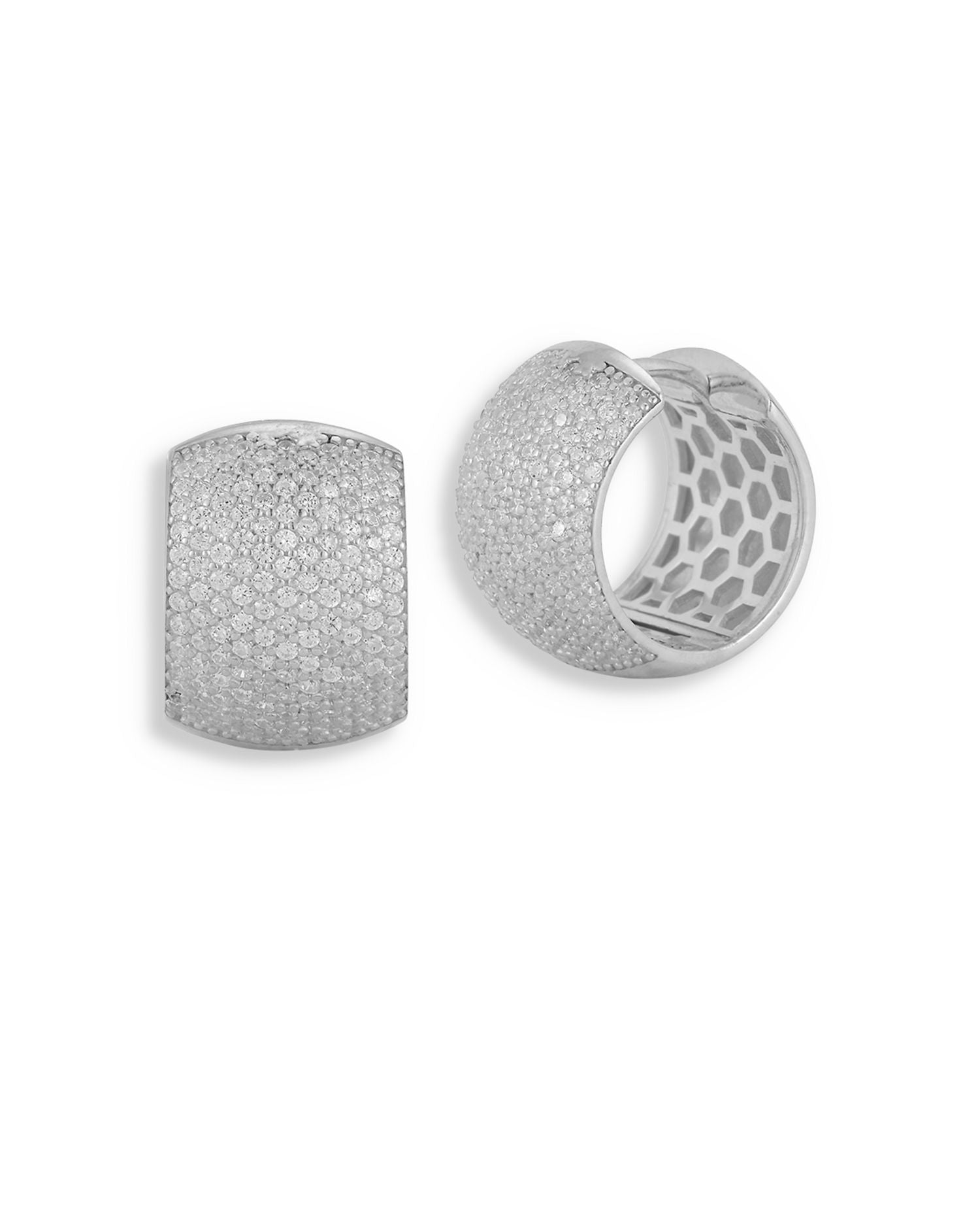 Pavé Bold Huggie Hoop Earrings - Exclusive