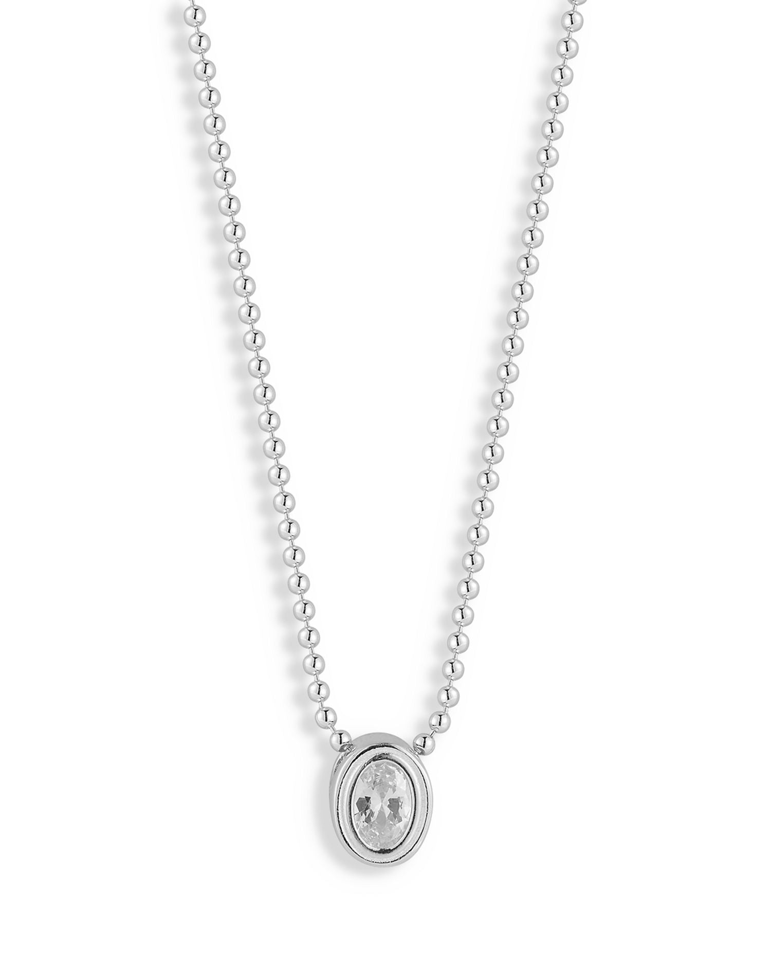 Oval Cubic Zirconia Pendant Necklace, 16'-18' - Exclusive